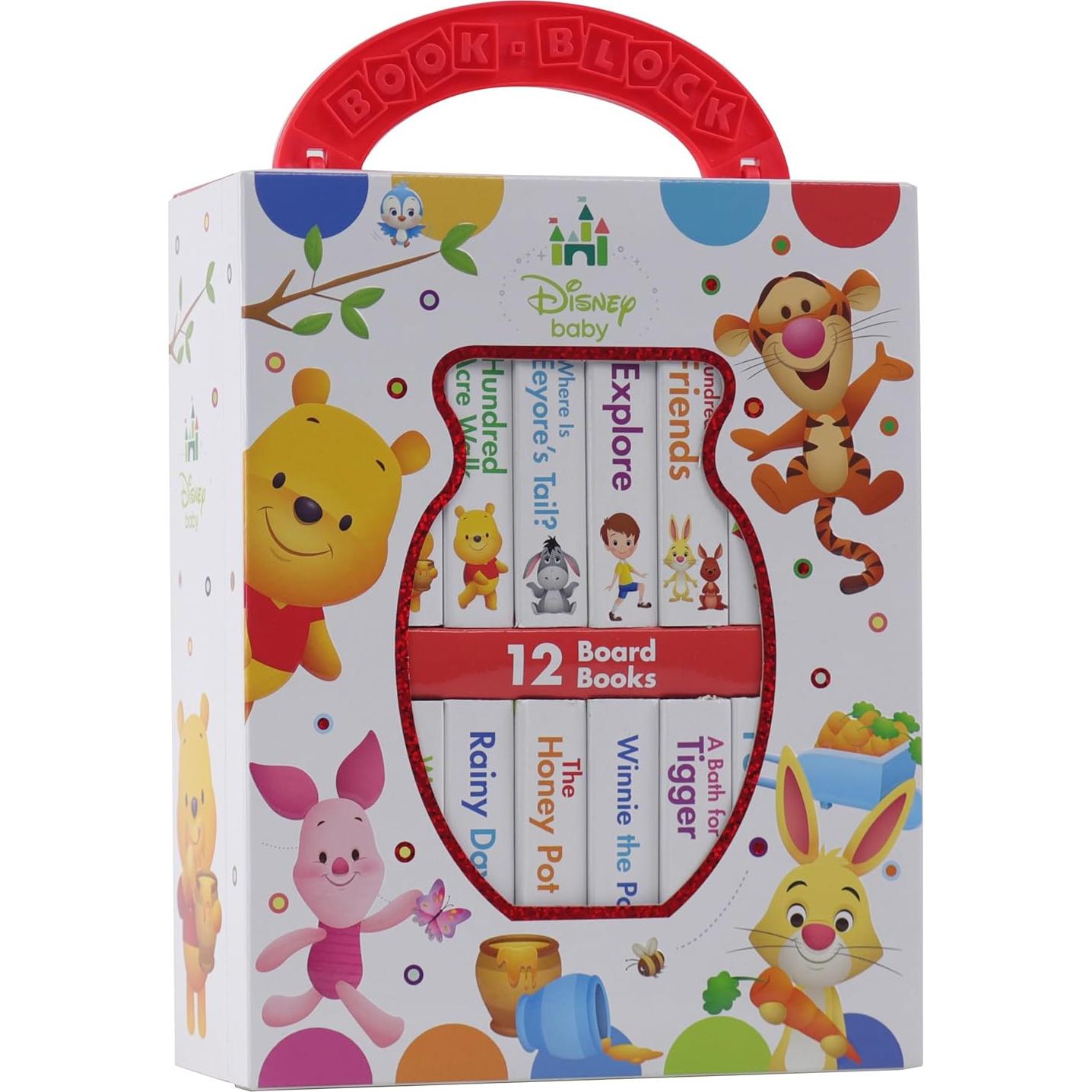 Disney Baby: Winnie the Pooh - My First Library - 12 Board Book Set - First Words, Counting, and More! - PI Kids
