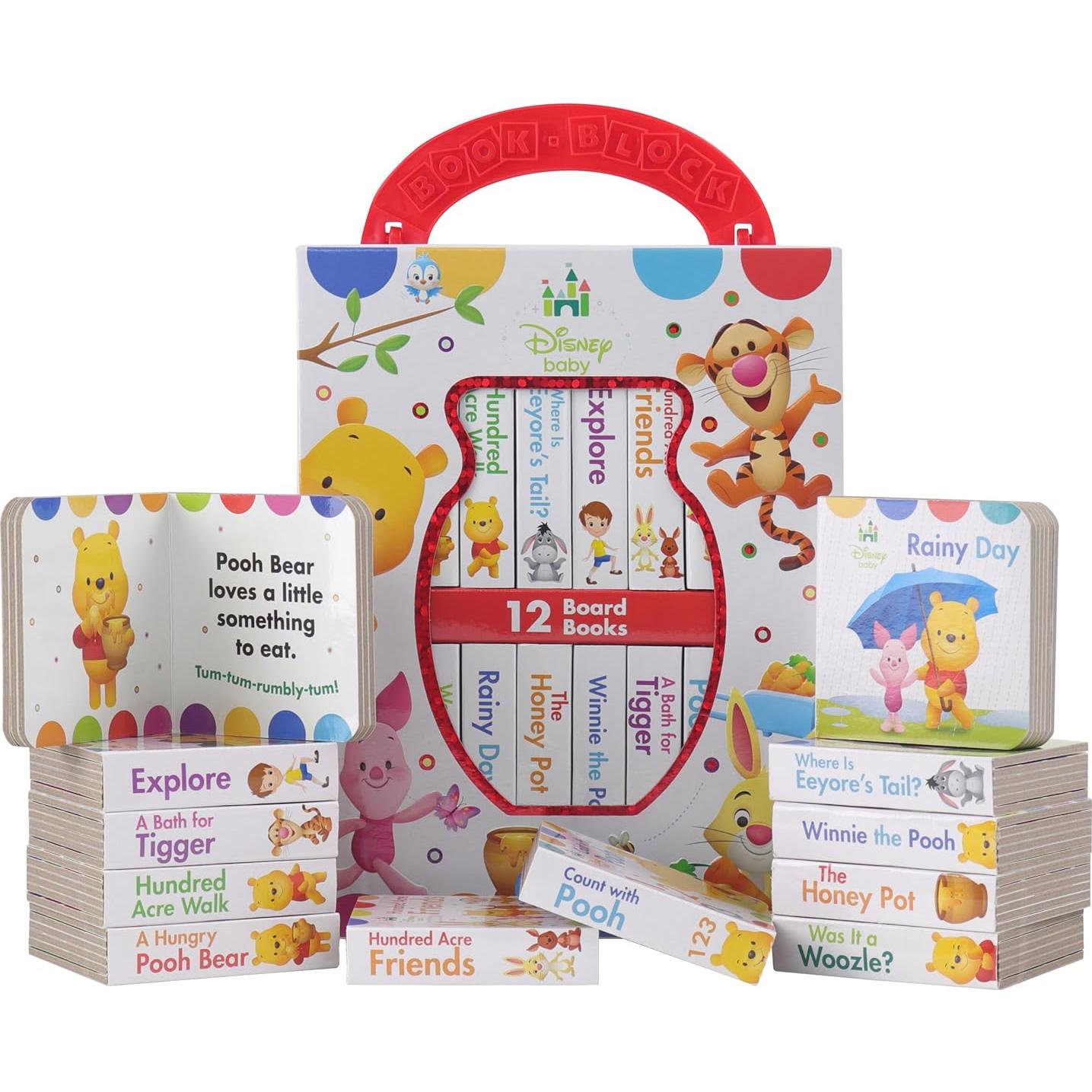 Disney Baby: Winnie the Pooh - My First Library - 12 Board Book Set - First Words, Counting, and More! - PI Kids