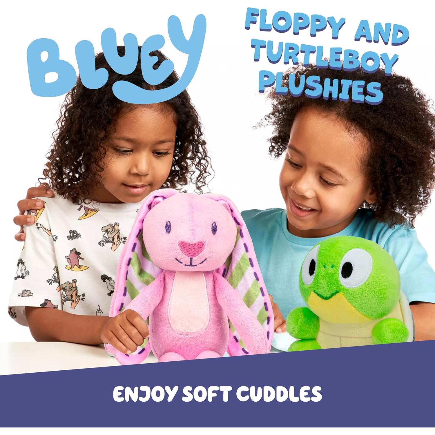 Paquete de Peluches Bluey Floppy y Turtleboy 2-Pack 14-27 cm