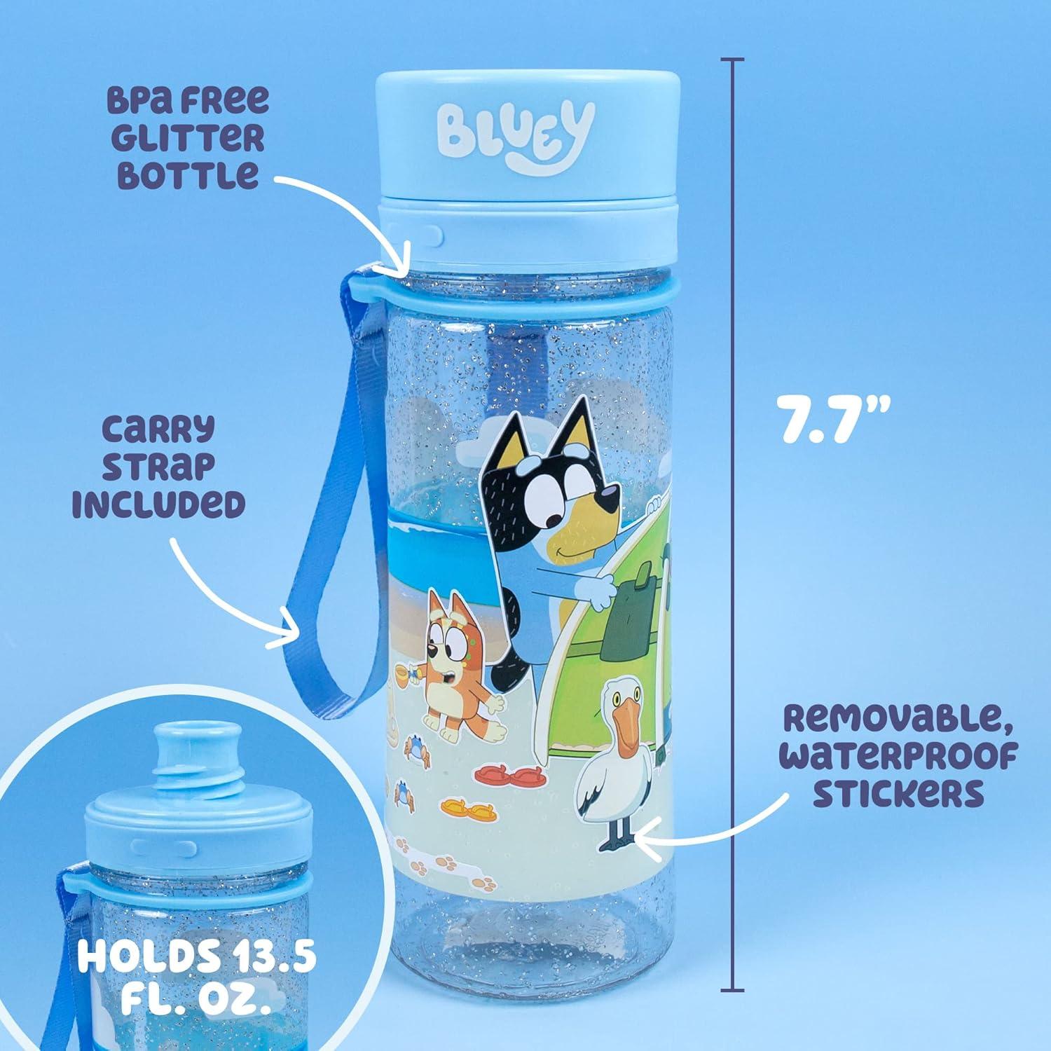 Botella de Agua Reutilizable Bluey 400 ml con Stickers