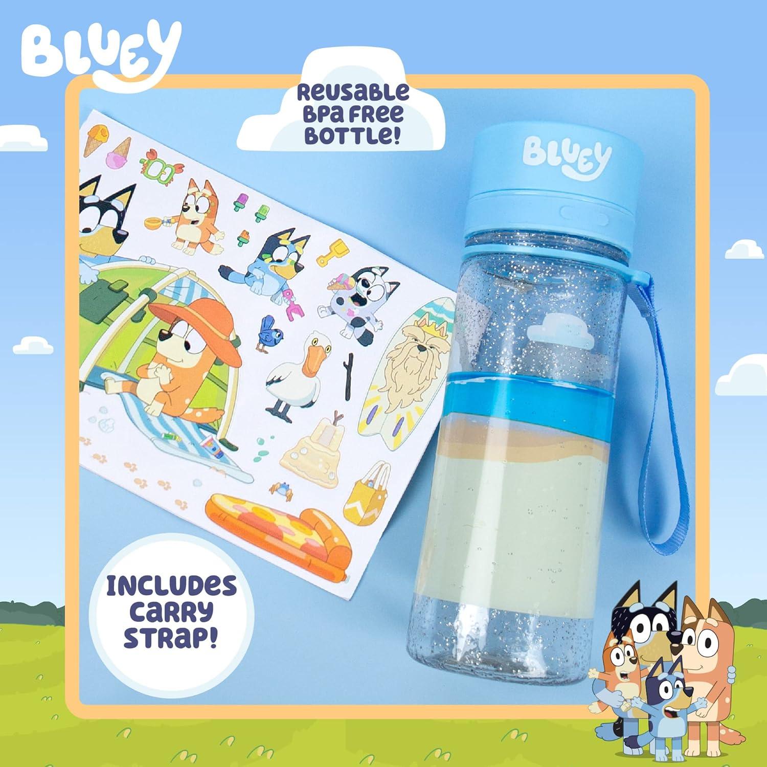 Botella de Agua Reutilizable Bluey 400 ml con Stickers