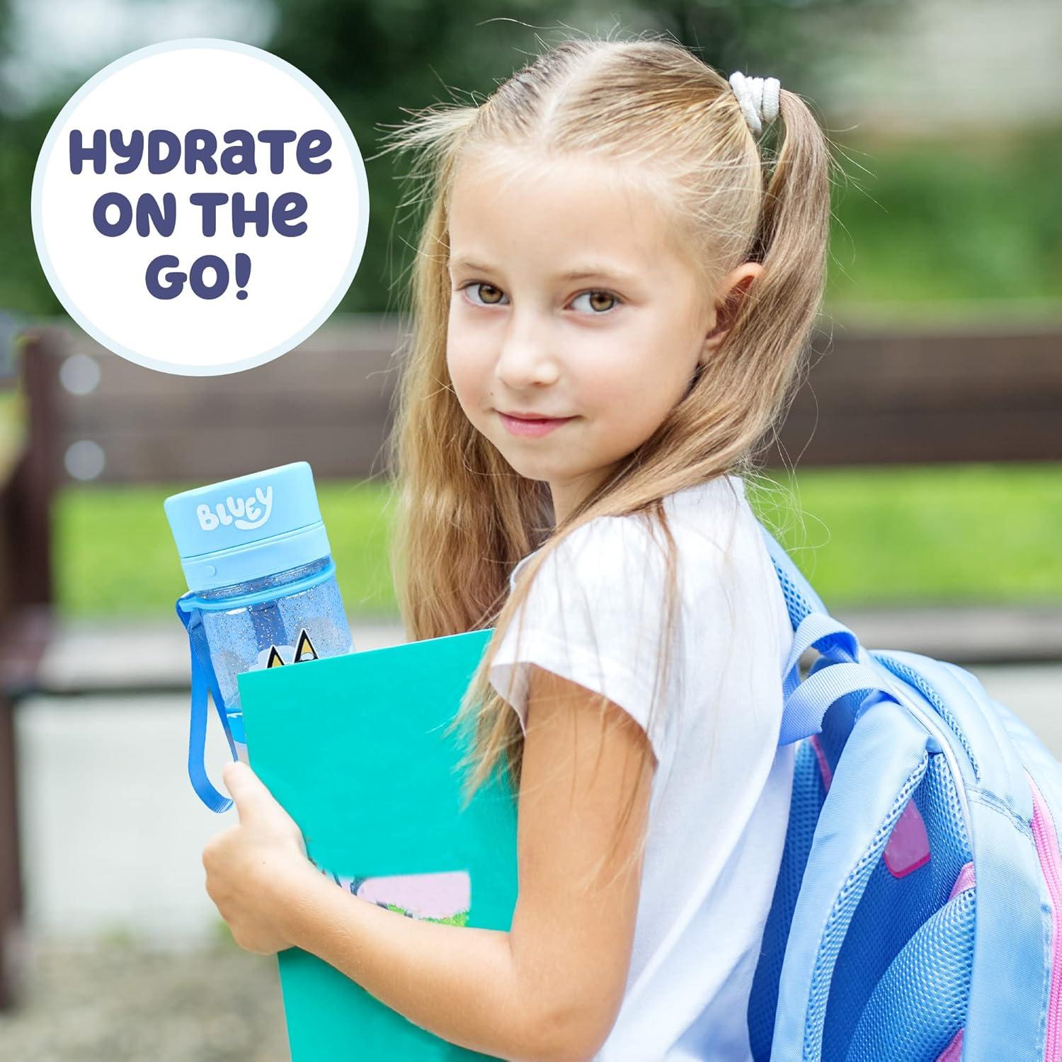 Botella de Agua Reutilizable Bluey 400 ml con Stickers