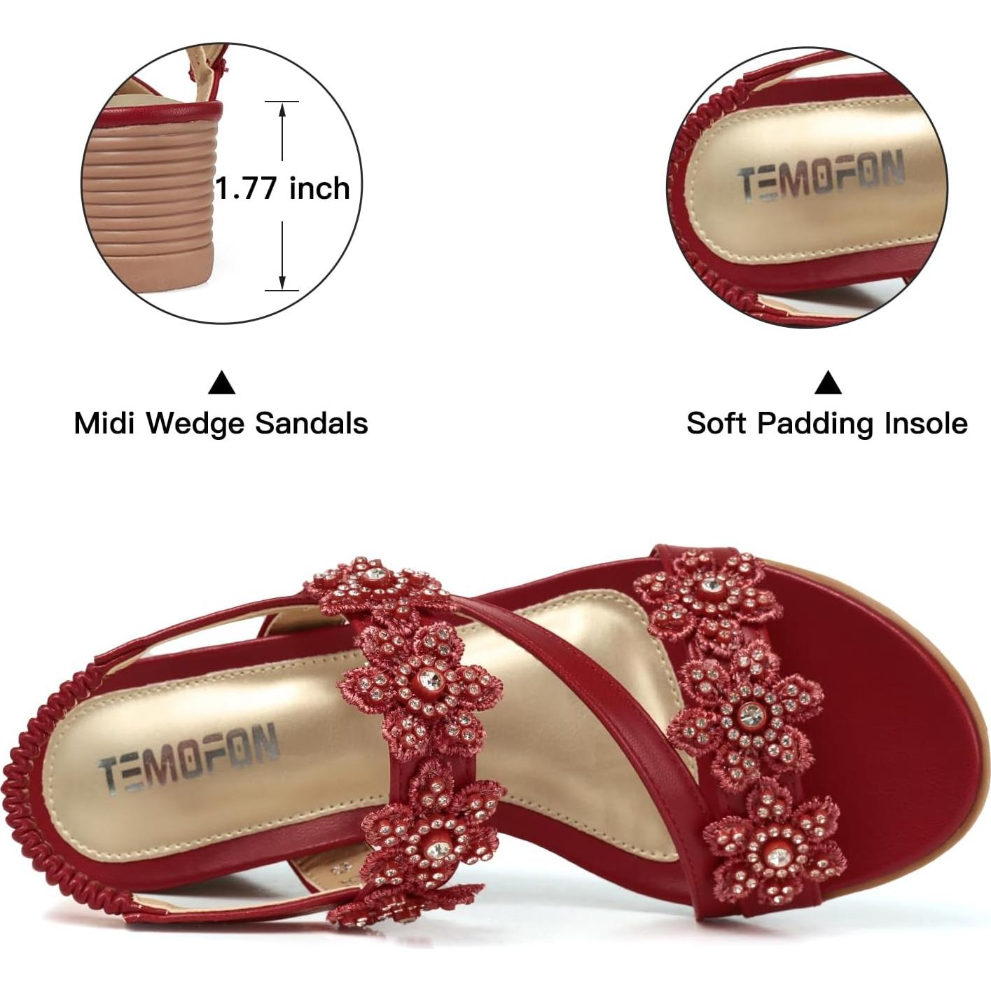 Sandalias Wedge TEMOFON para Mujeres Elegantes - Verano 2025
