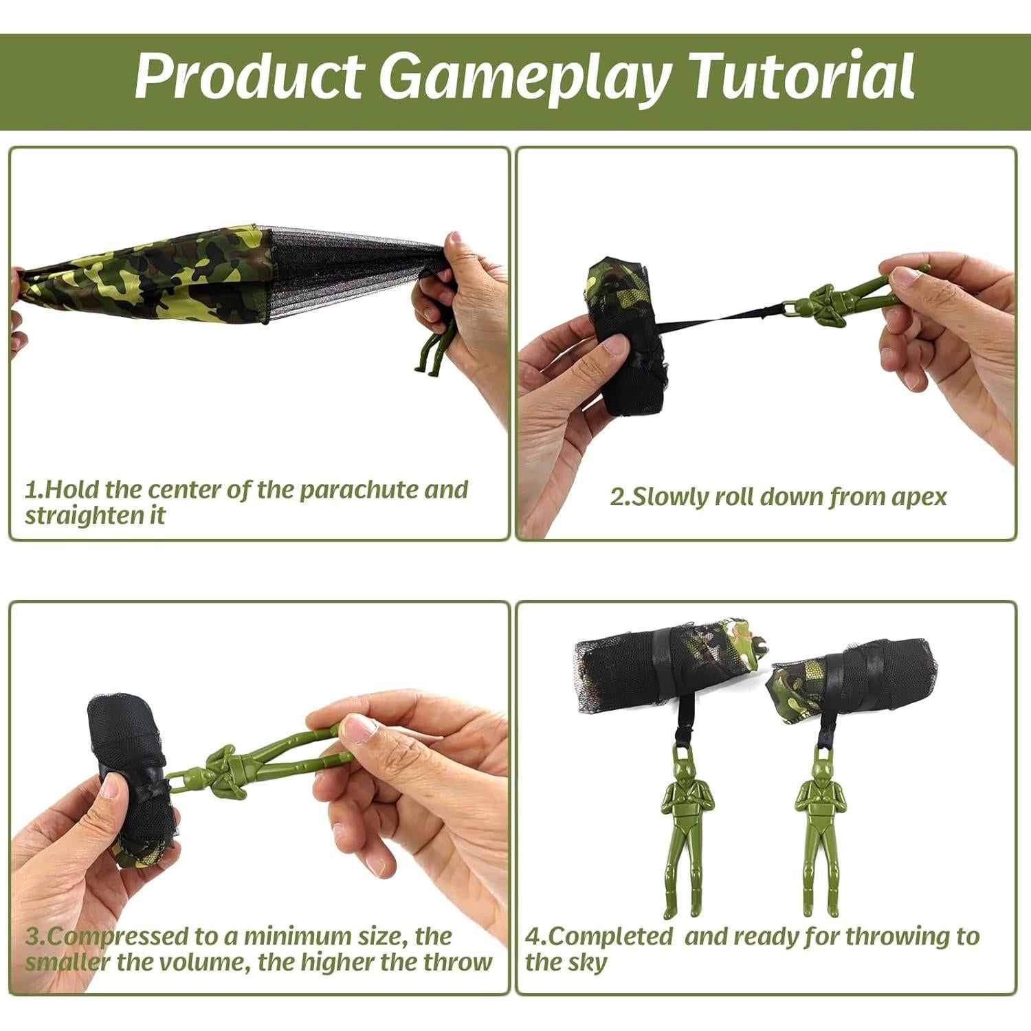 6 Juguetes de Paracaídas Camuflados ROYHOO para Niños