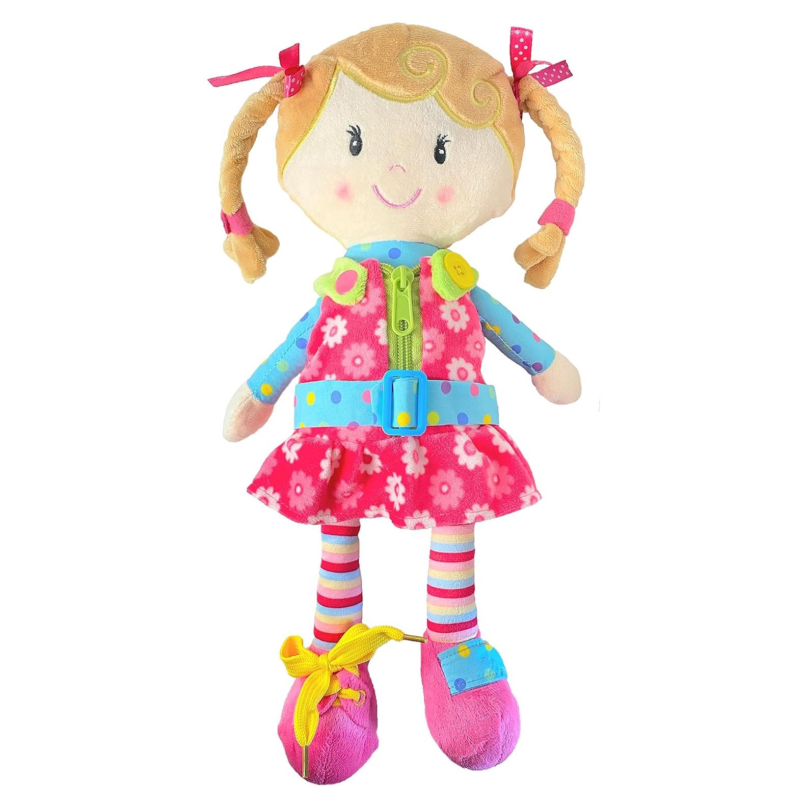 Muñeca de Peluche Sugar Snap 38 cm - Juguete Montessori para Vestirse