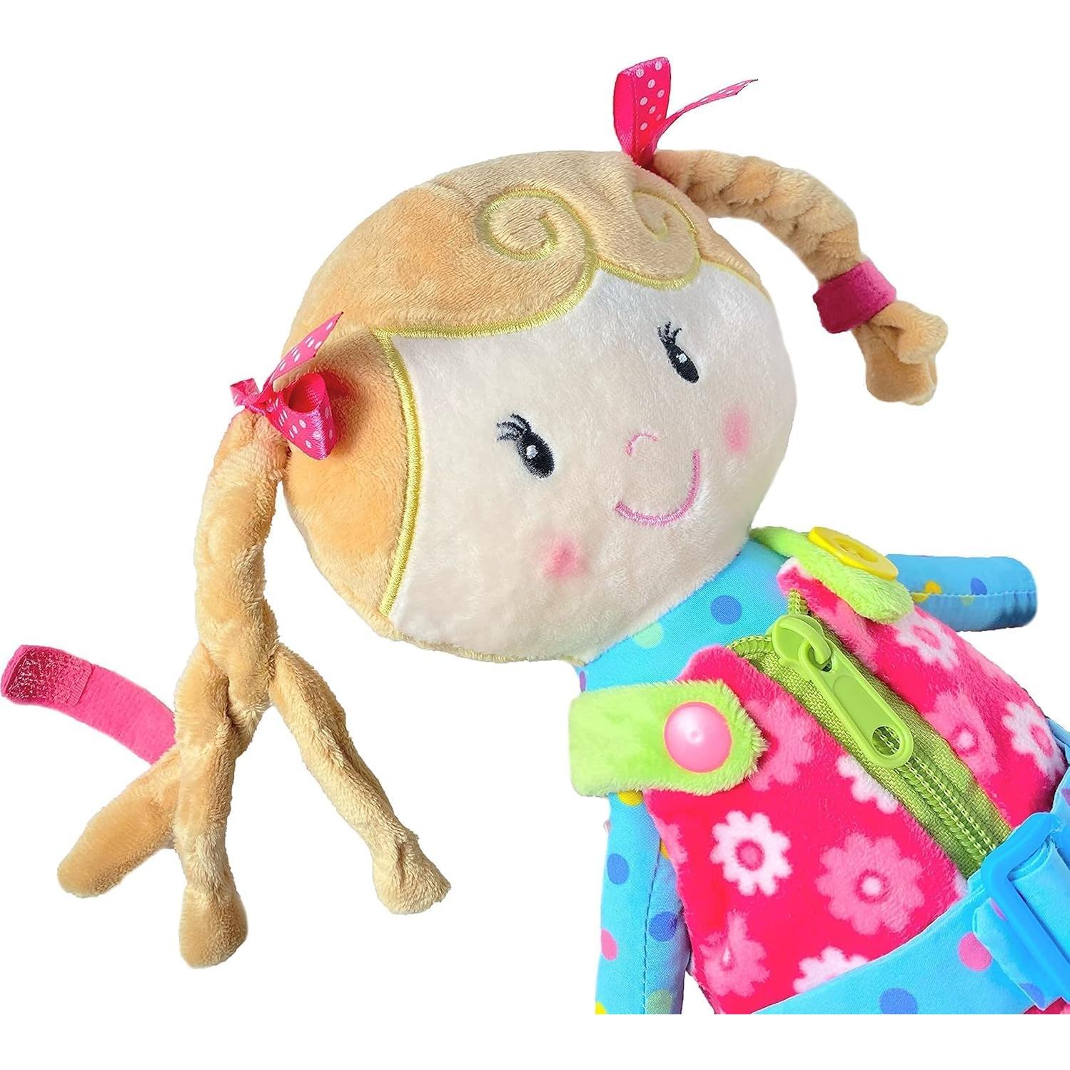 Muñeca de Peluche Sugar Snap 38 cm - Juguete Montessori para Vestirse