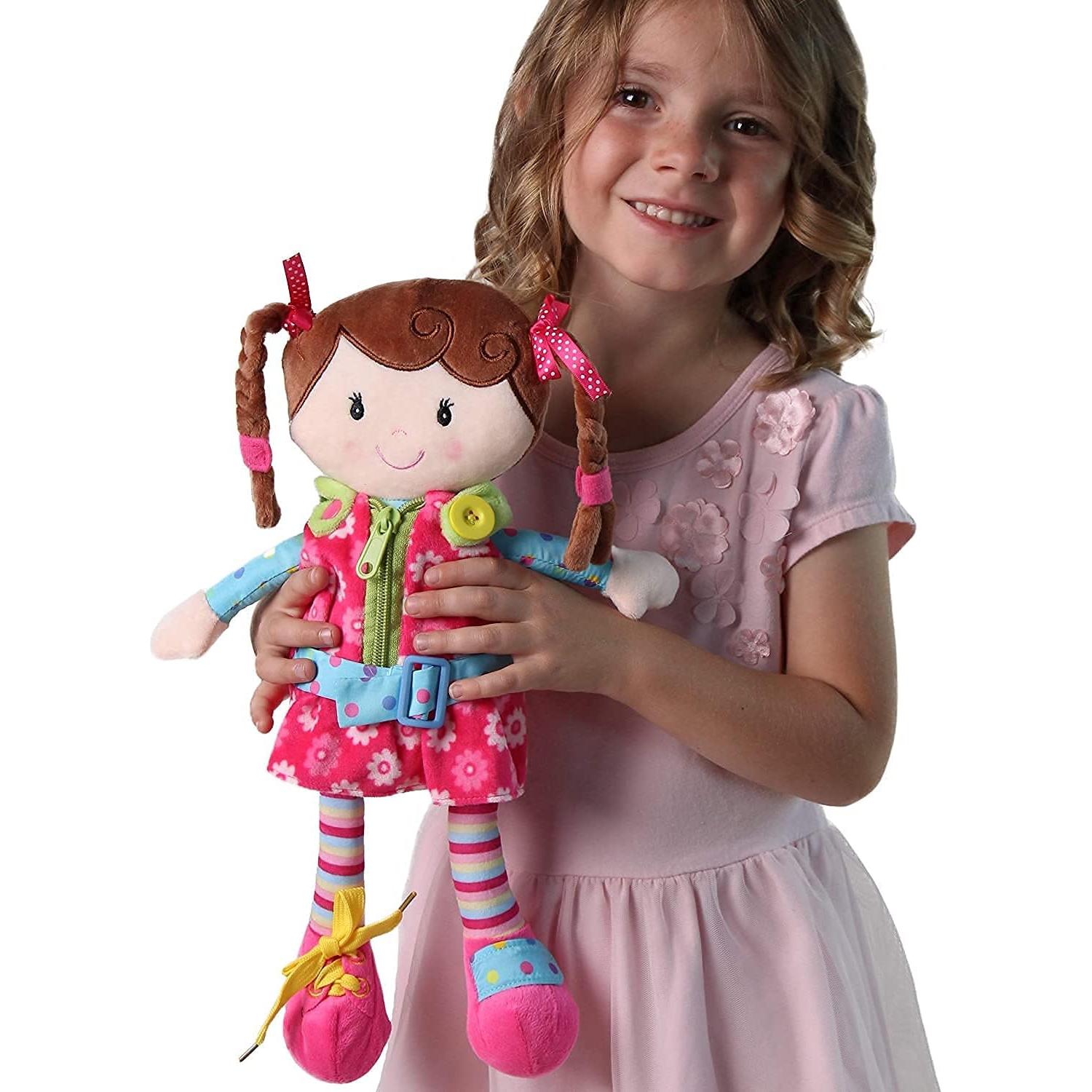 Muñeca de Peluche Sugar Snap 38 cm - Juguete Montessori para Vestirse