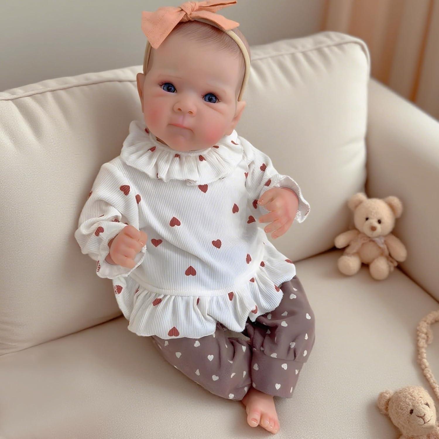 Muñeca Bebé Reborn Realista 45.72 cm XSWPL Bettie Marrón