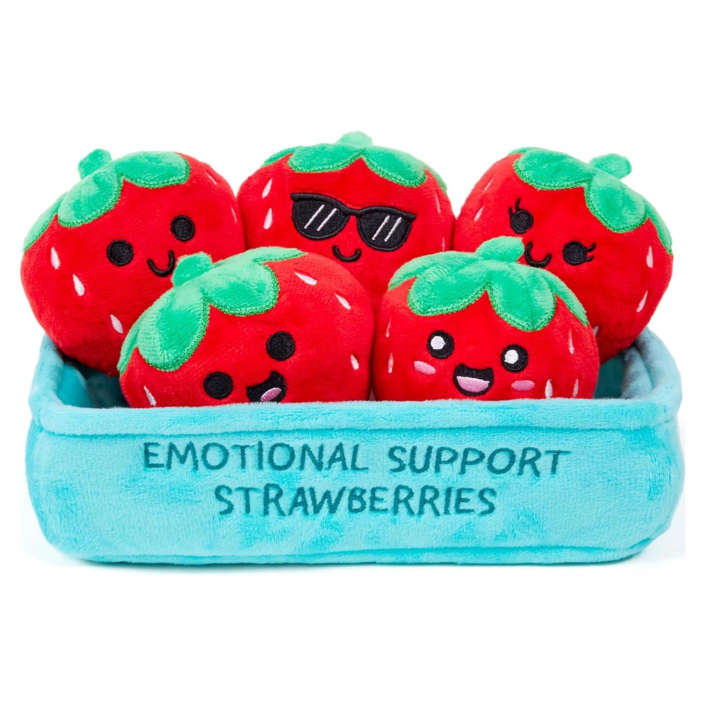 Fresas de Apoyo Emocional Relatable - 5 Peluches Abrazables
