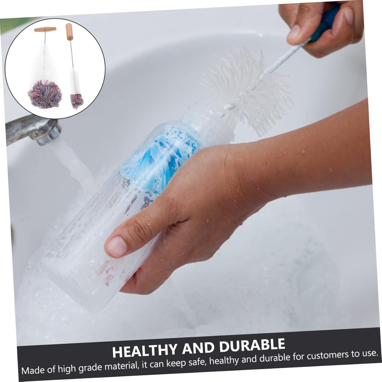 Cepillo Limpiador de Botellas OUNONA 2 Piezas Flexible 32.9cm