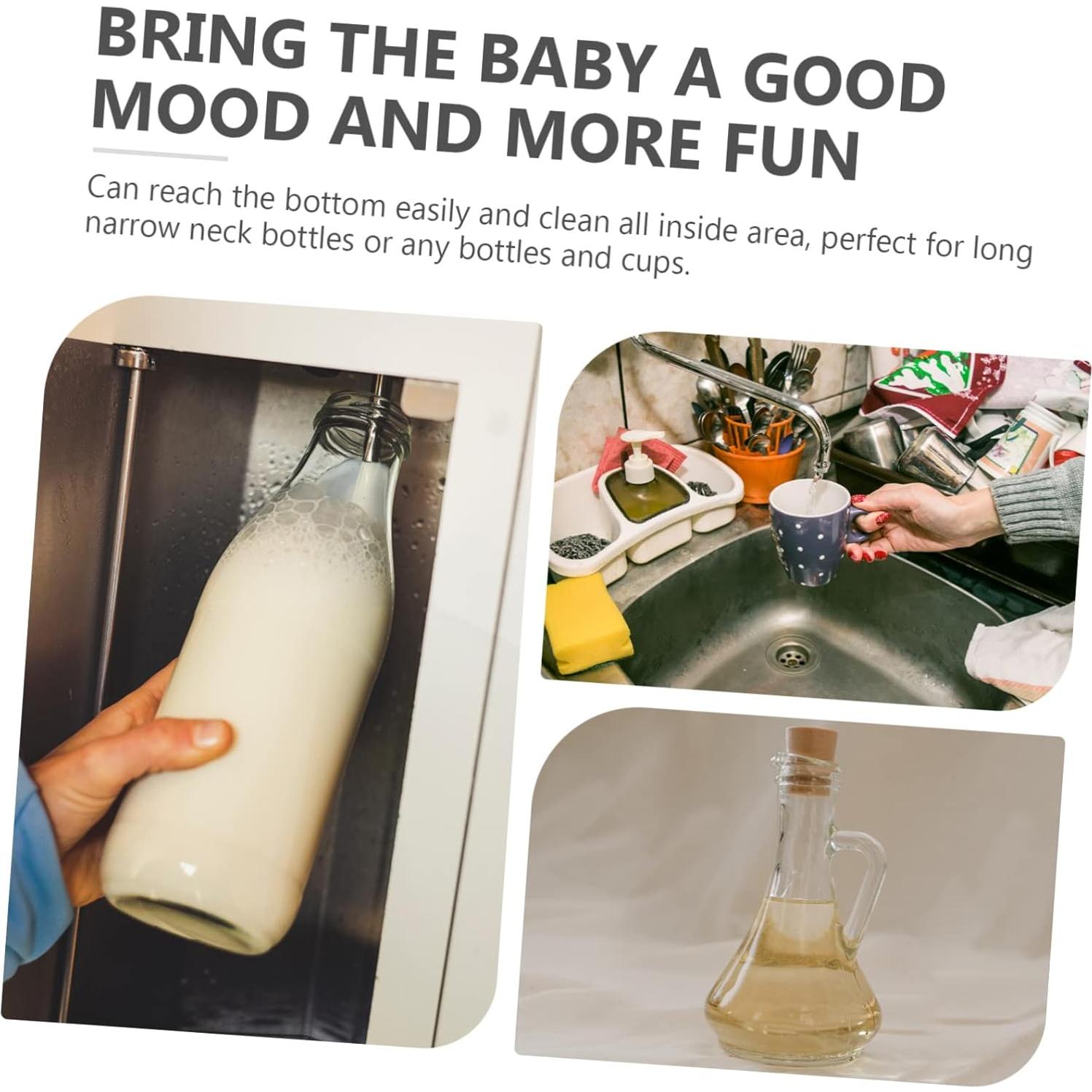 Cepillo Limpiador de Botellas OUNONA 2 Piezas Flexible 32.9cm