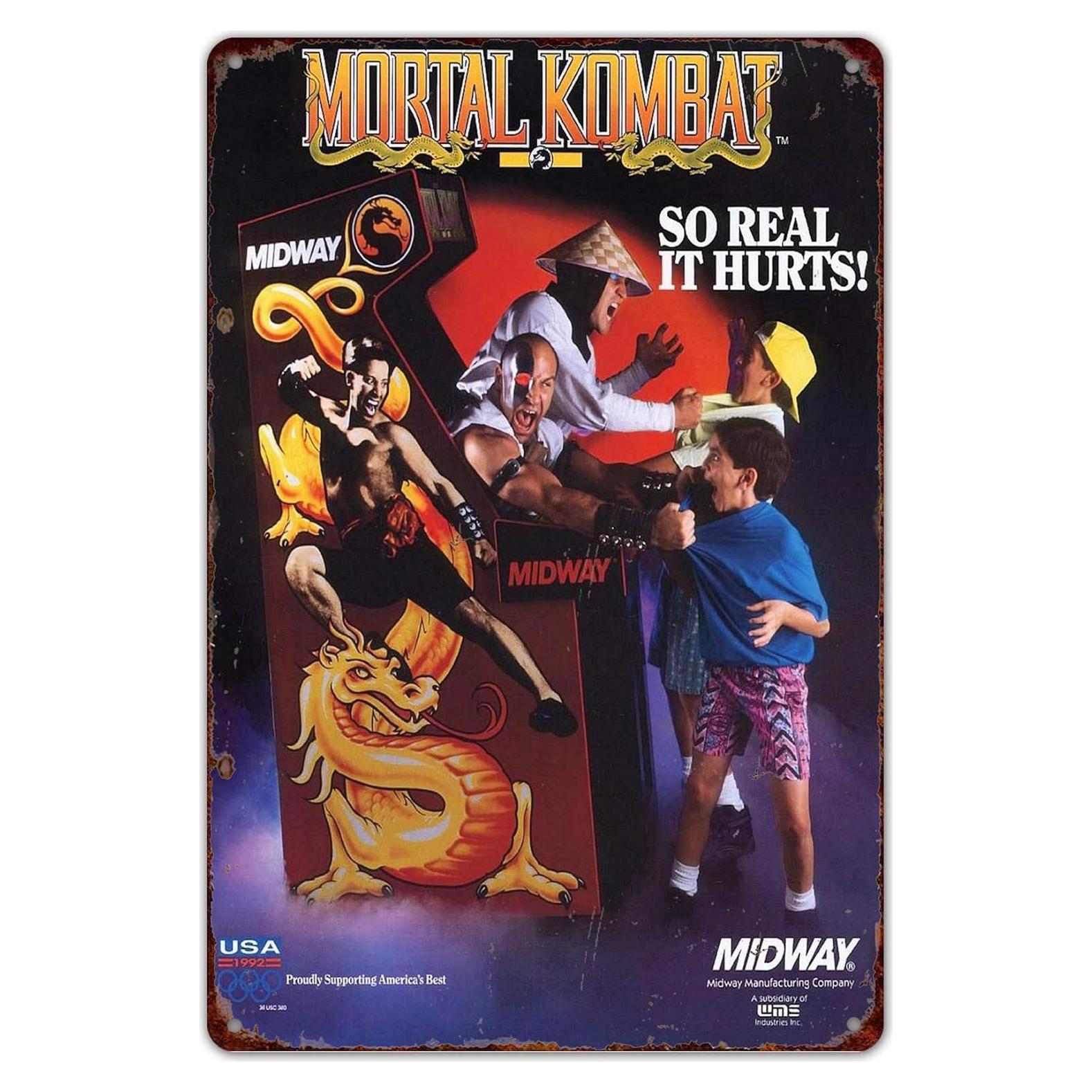 Cartel de Estaño HomDeo 30x20 cm Mortal Kombat Vintage