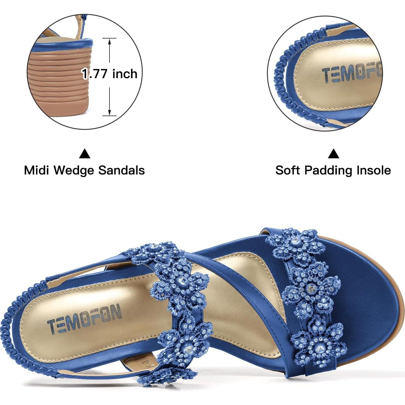 Sandalias Wedge TEMOFON para Mujeres Elegantes - Verano 2025