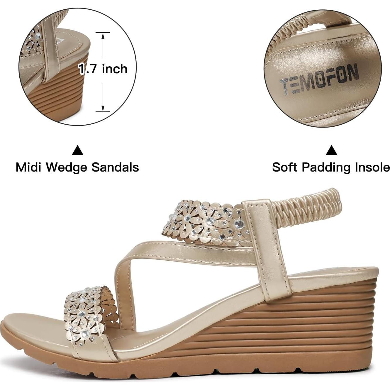 Sandalias Wedge TEMOFON para Mujeres Elegantes - Verano 2025
