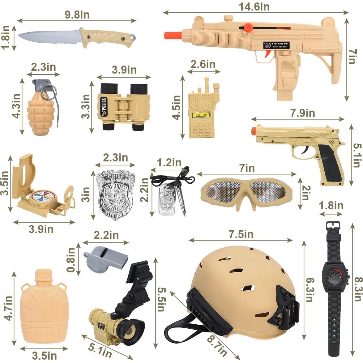 Disfraz de Ejército para Niños Chaowan con Accesorios 17 PCS