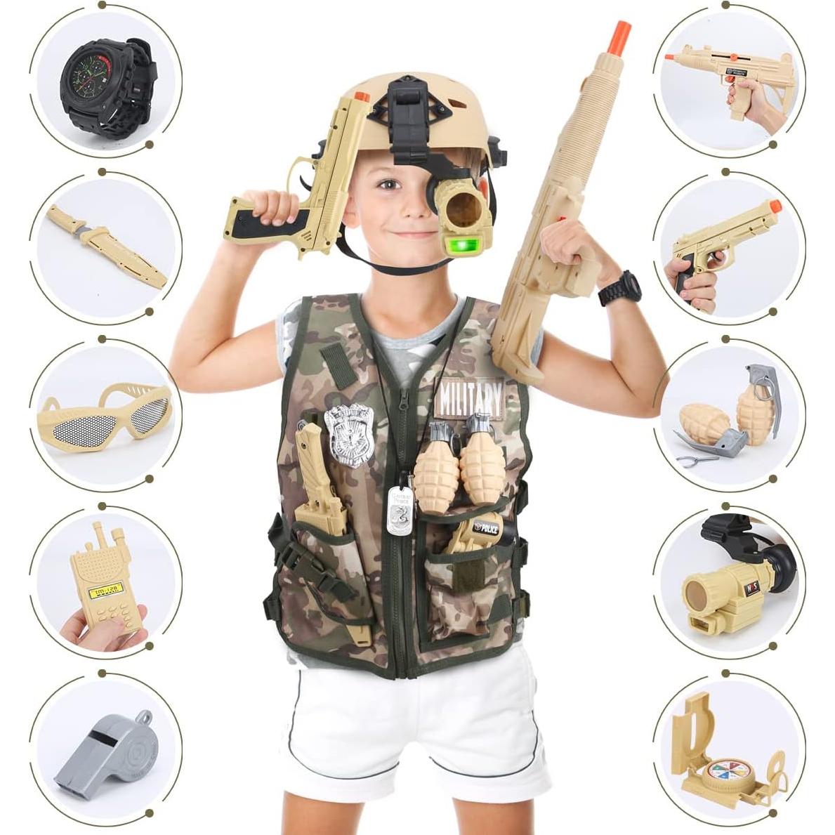 Disfraz de Ejército para Niños Chaowan con Accesorios 17 PCS