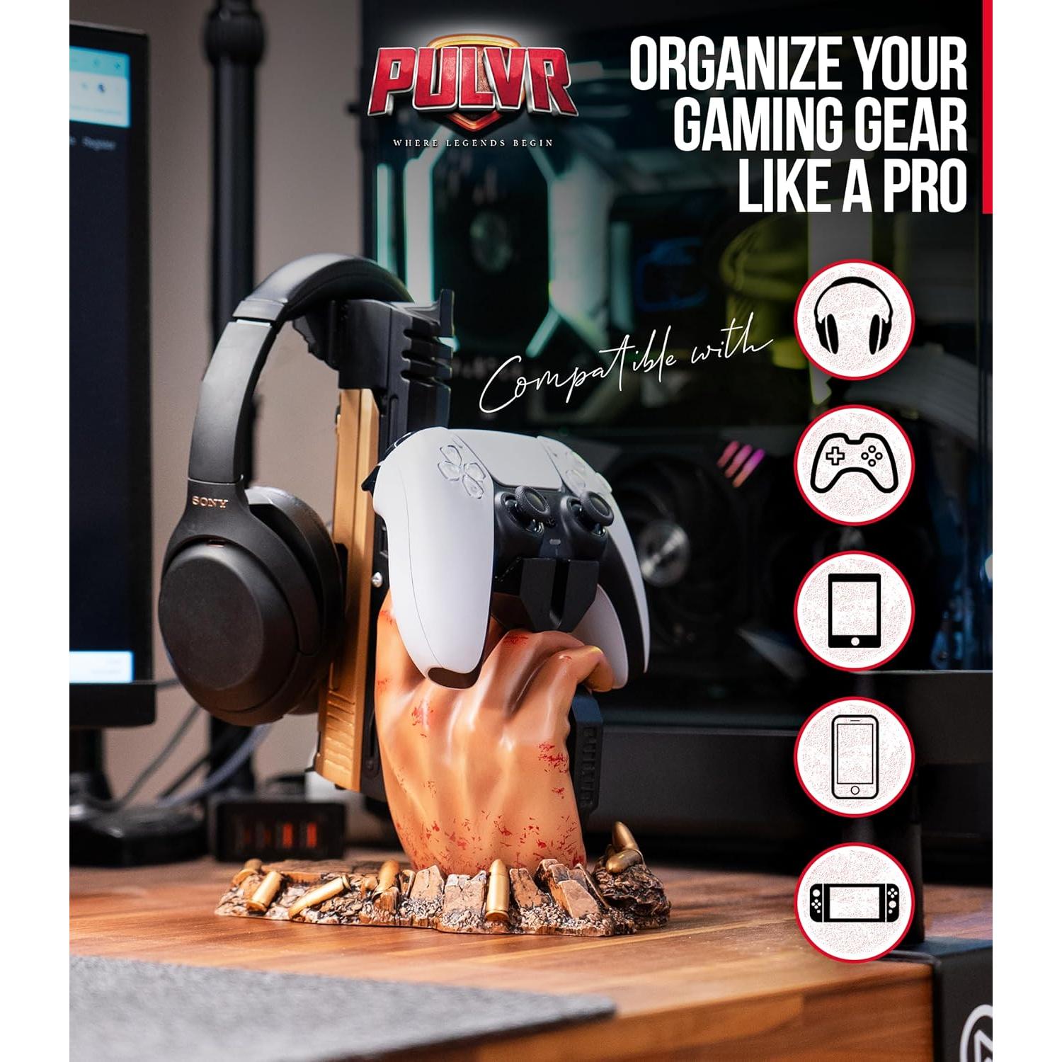 Soporte para Controlador y Auriculares PULVR - Hecho a Mano