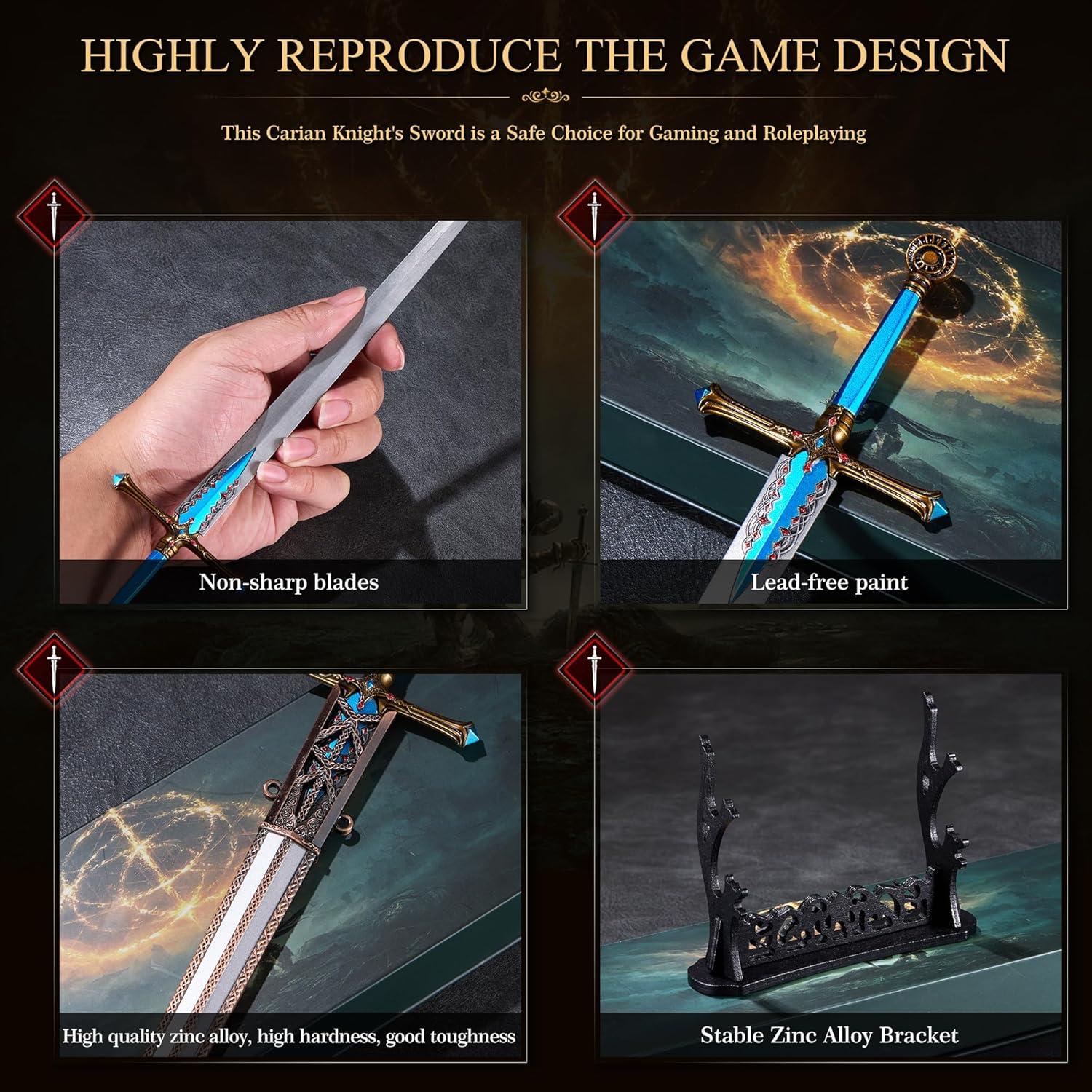 Espada Caballero Caria Elden Ring 30 cm Metal con Soporte