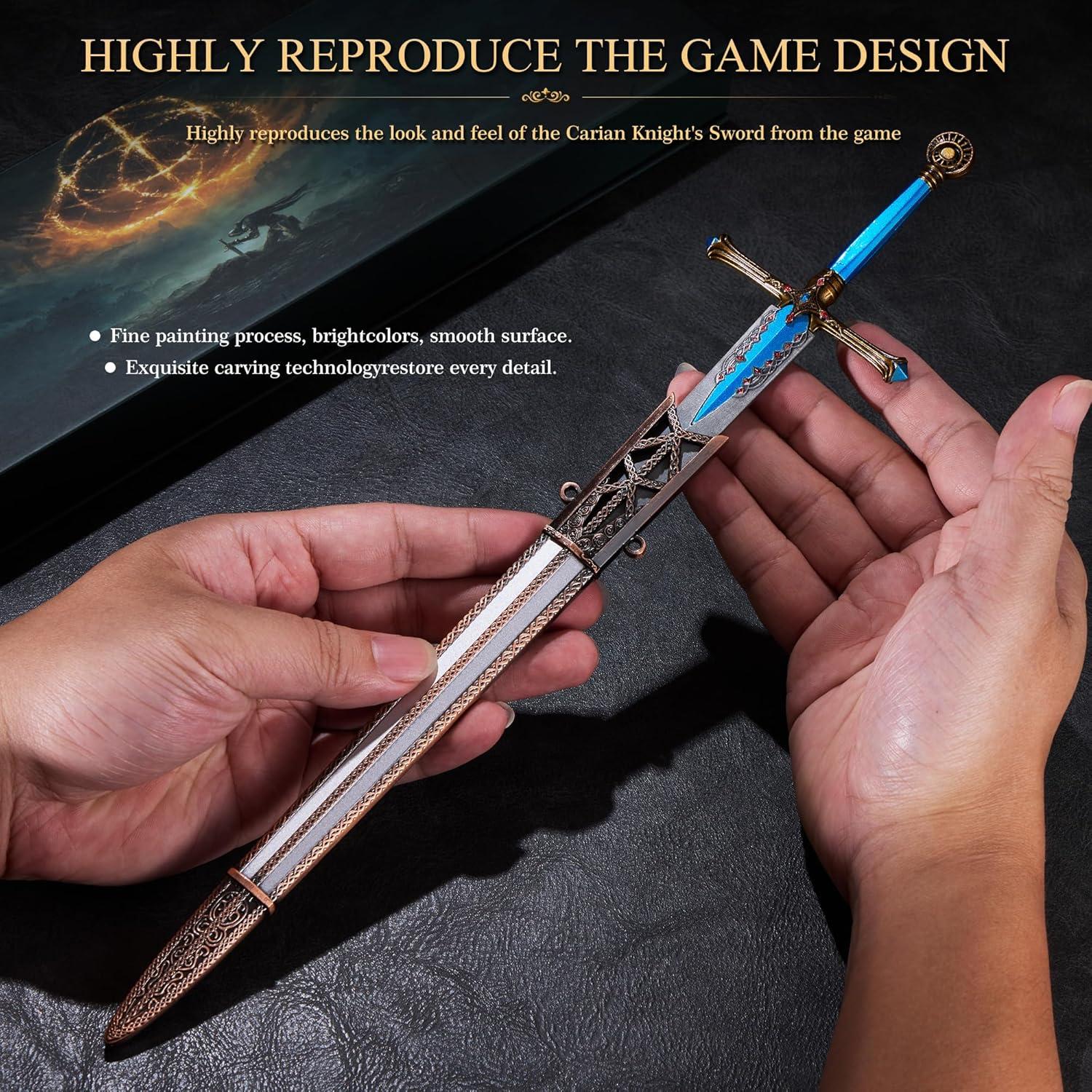 Espada Caballero Caria Elden Ring 30 cm Metal con Soporte