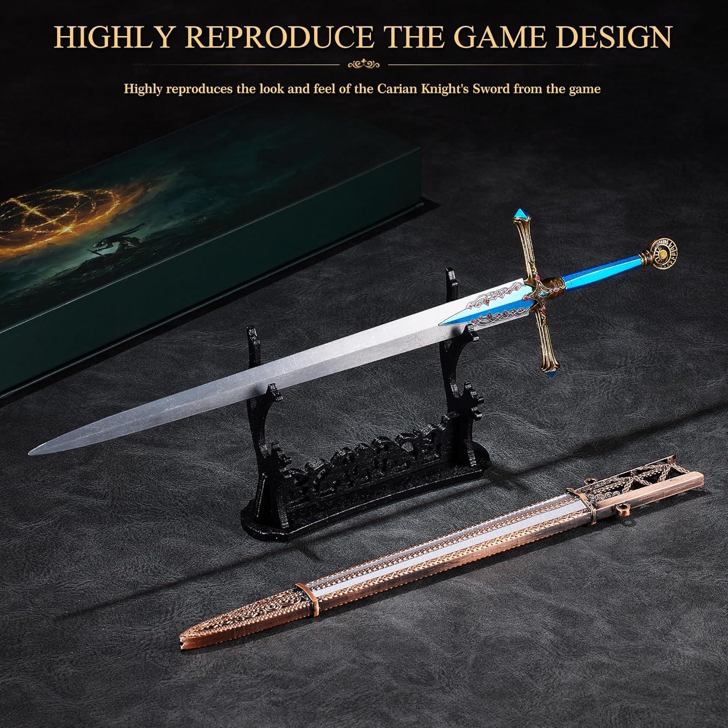 Espada Caballero Caria Elden Ring 30 cm Metal con Soporte