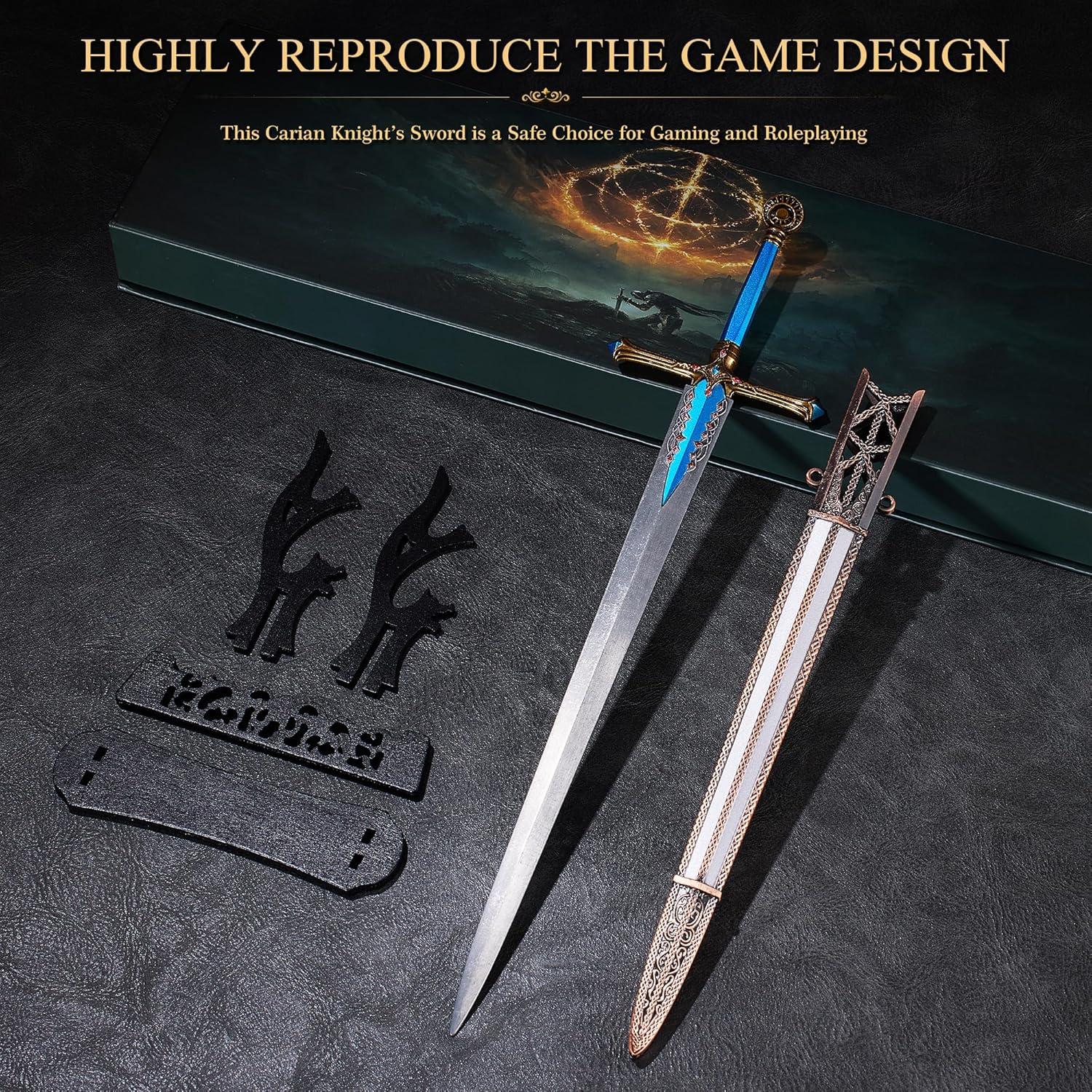 Espada Caballero Caria Elden Ring 30 cm Metal con Soporte