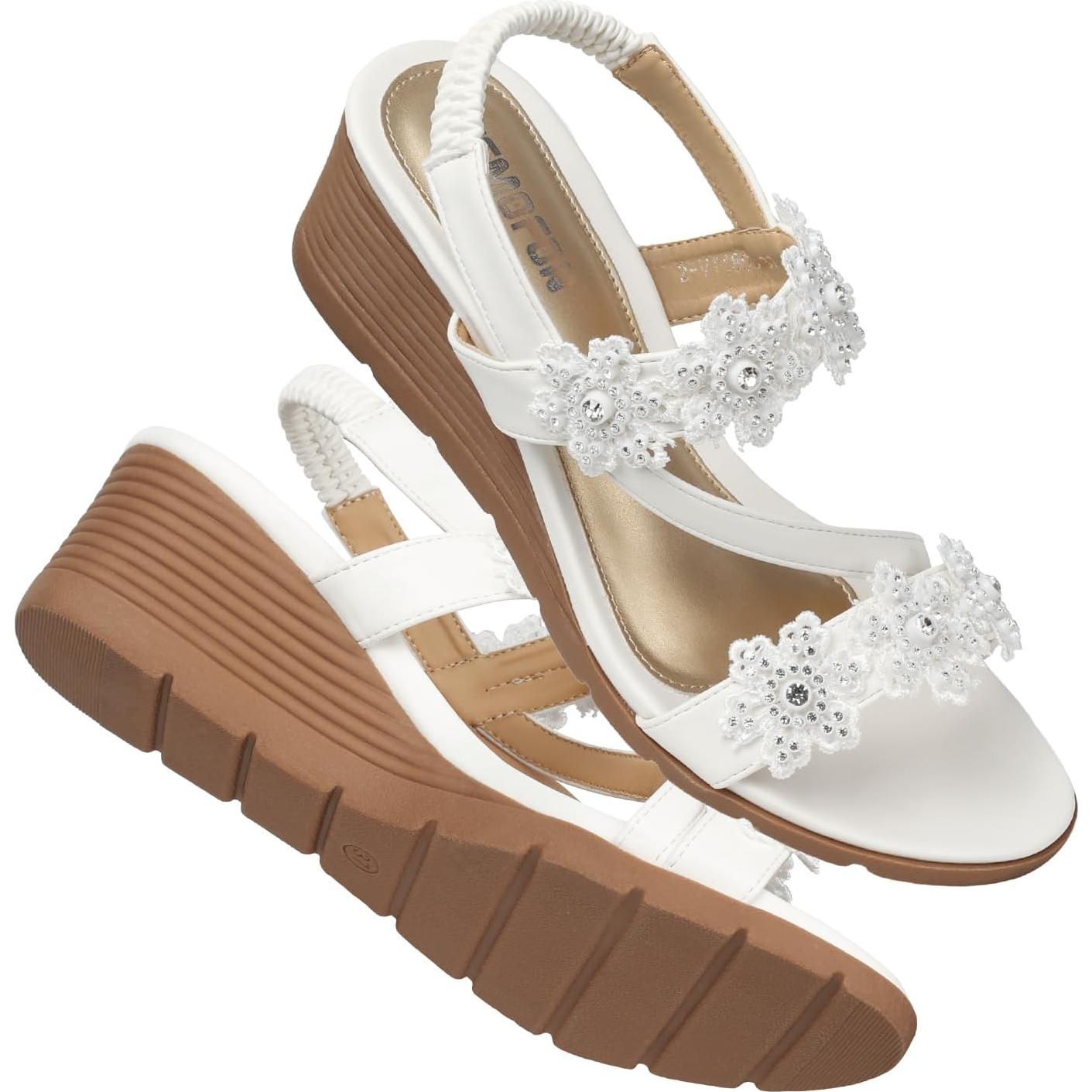 Sandalias de cuña TEMOFON para mujer con correa elástica