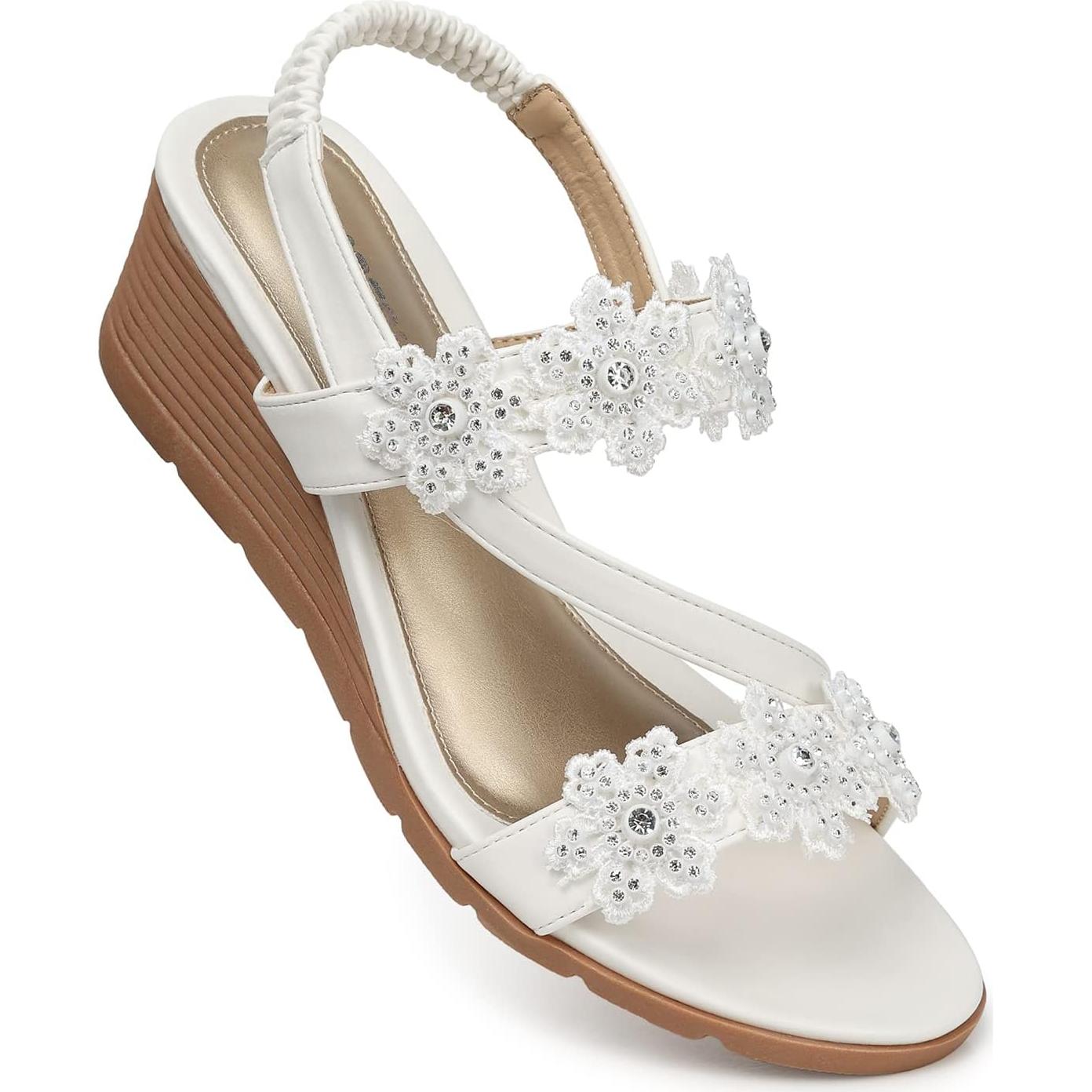 Sandalias de cuña TEMOFON para mujer con correa elástica