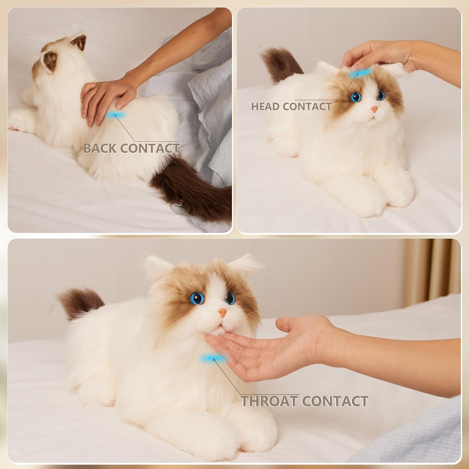 Gato Robot Interactivo Chongker 30cm Peluche Realista con Sonido