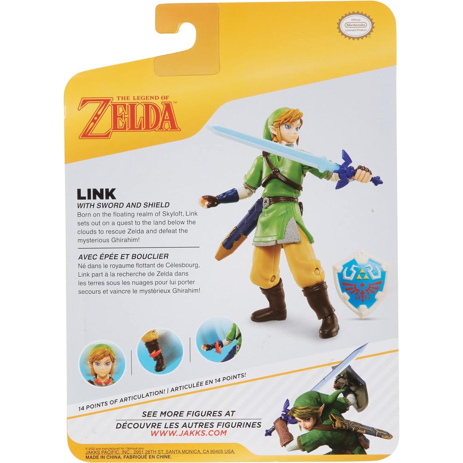 Figura de acción Link 10 cm Nintendo Legend of Zelda con espada y escudo