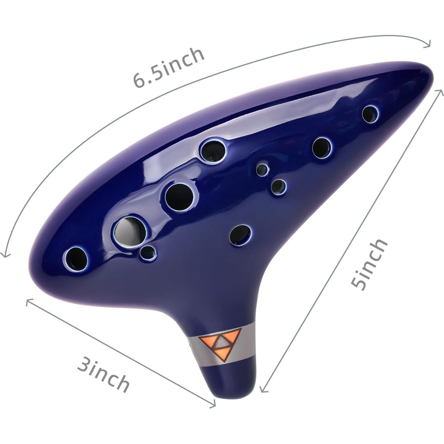 Ocarina Deekec 12 Agujeros C Azul con Libro y Soporte