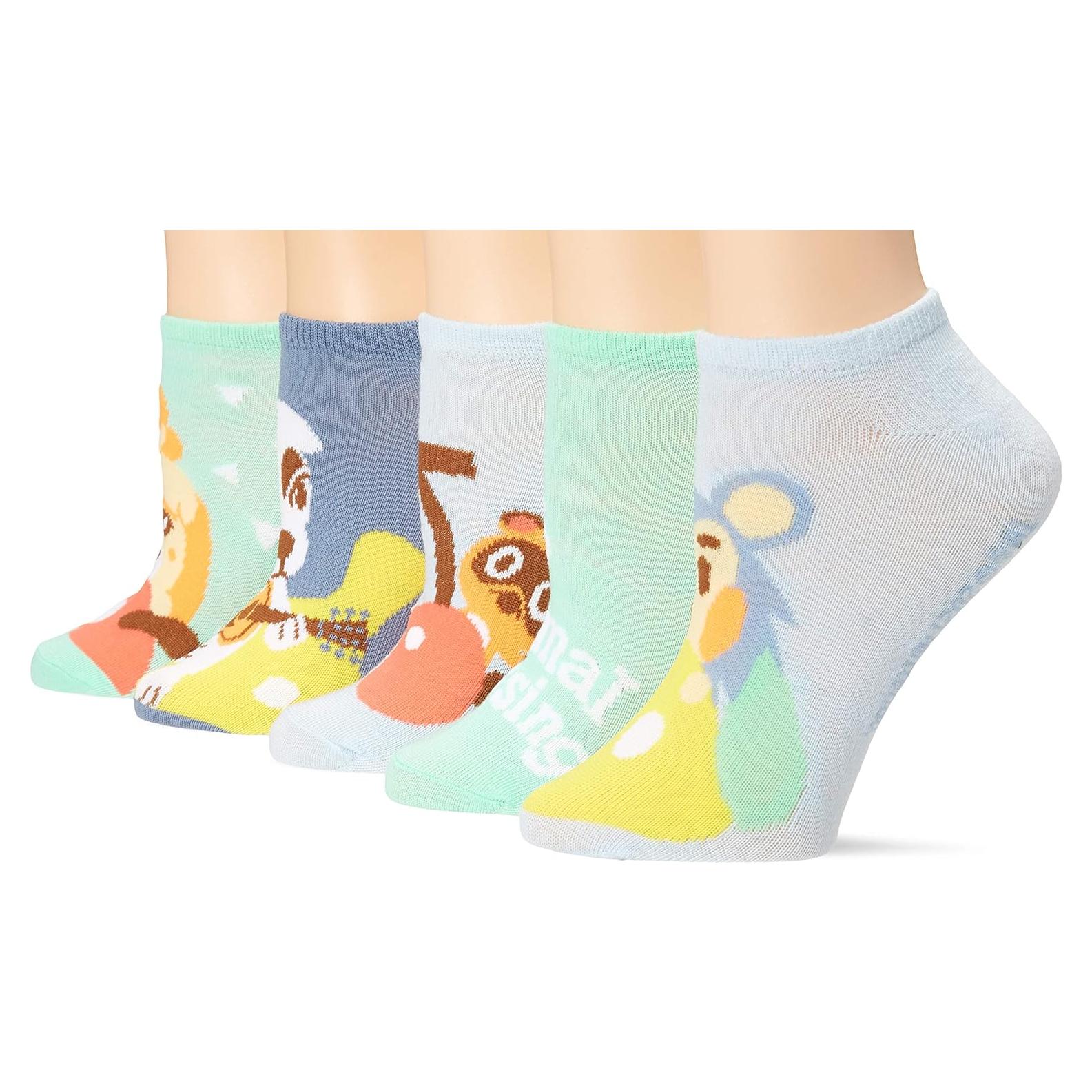 Paquete de 5 calcetines invisibles Nintendo Animal Crossing 9-11