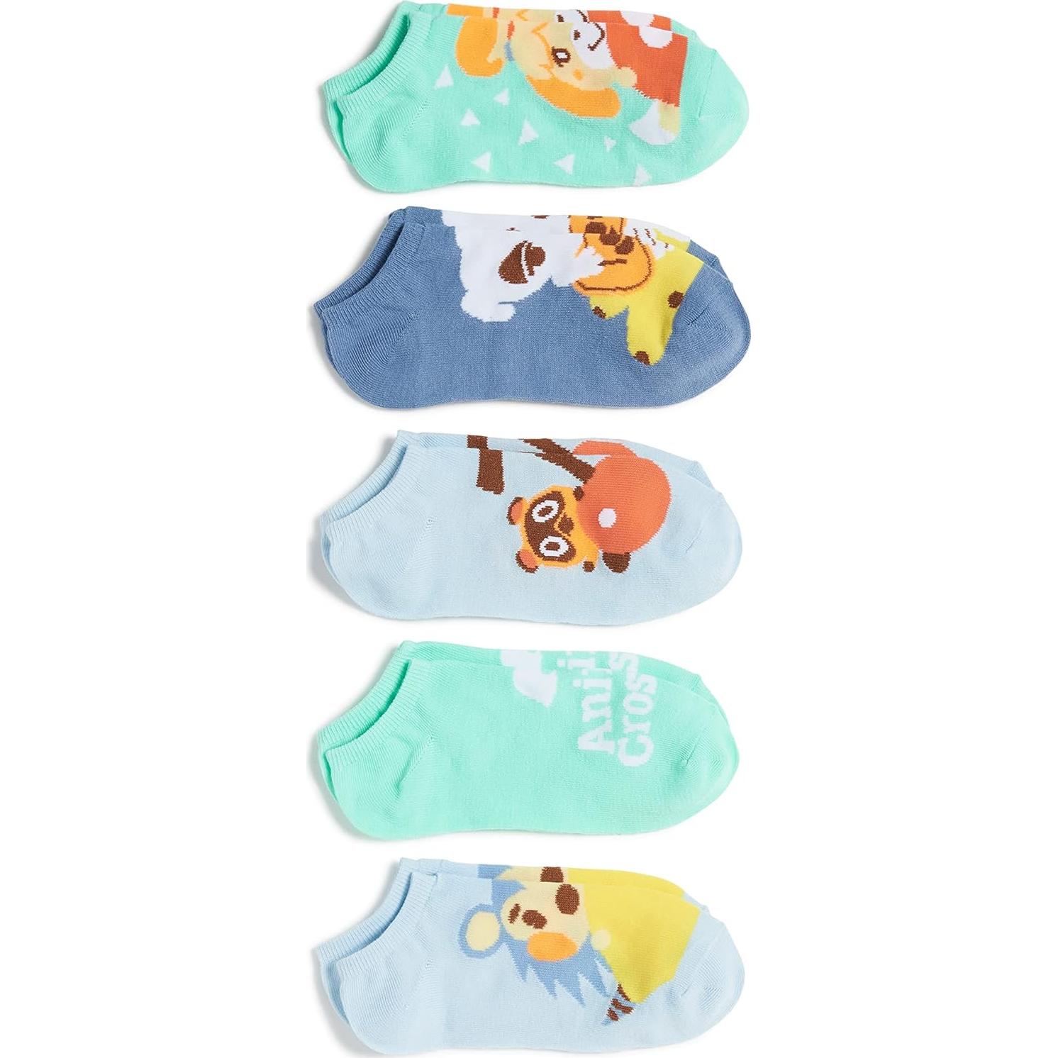 Paquete de 5 calcetines invisibles Nintendo Animal Crossing 9-11