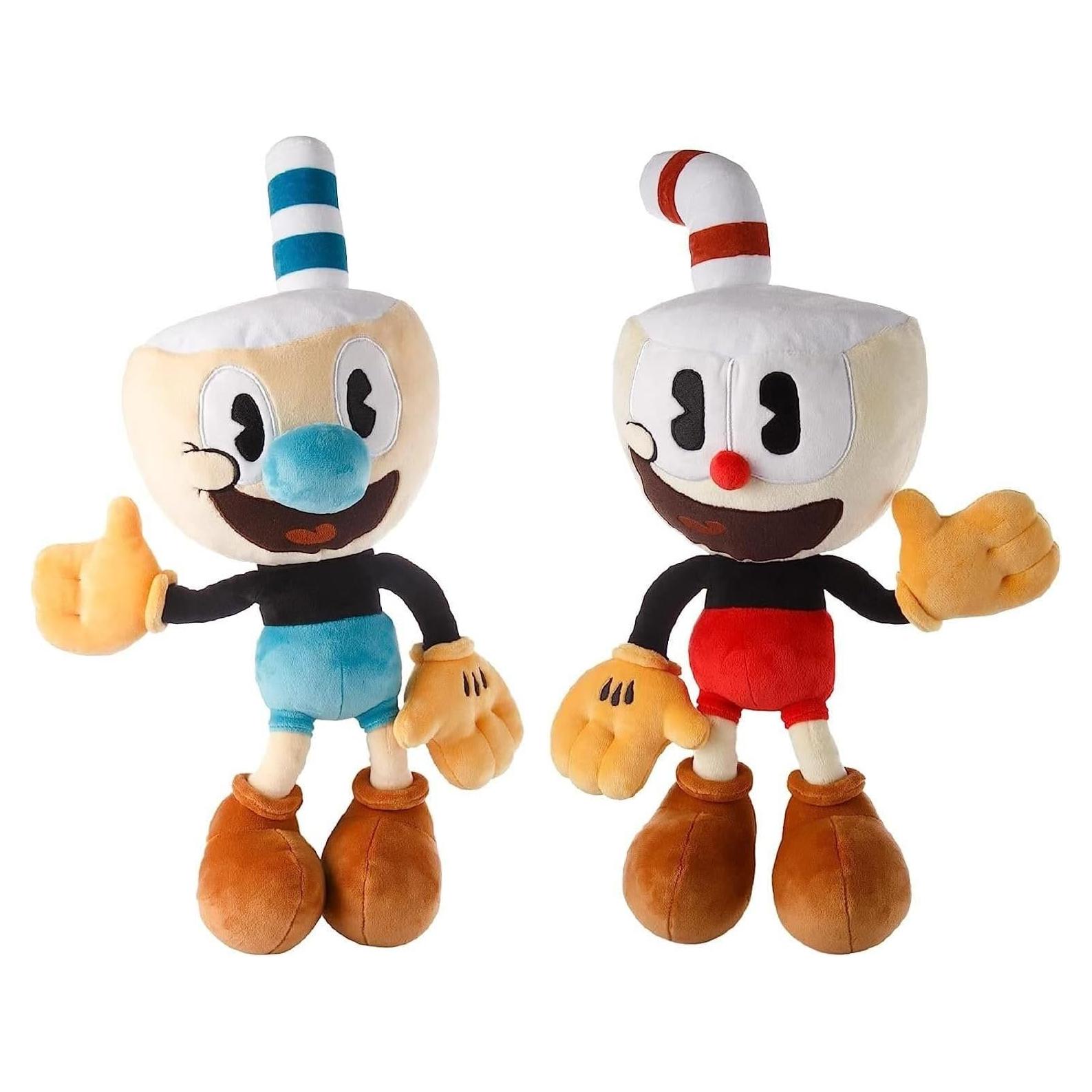 Peluche Cuphead y Mugman 38 cm - Juguete suave coleccionable