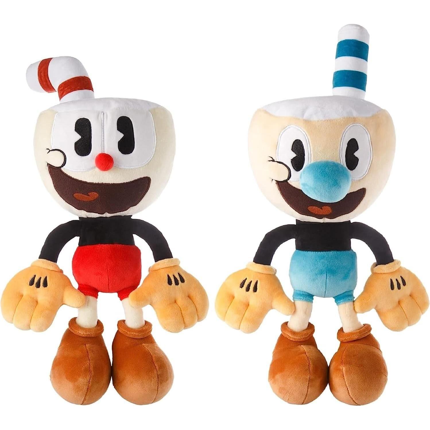 Peluche Cuphead y Mugman 38 cm - Juguete suave coleccionable