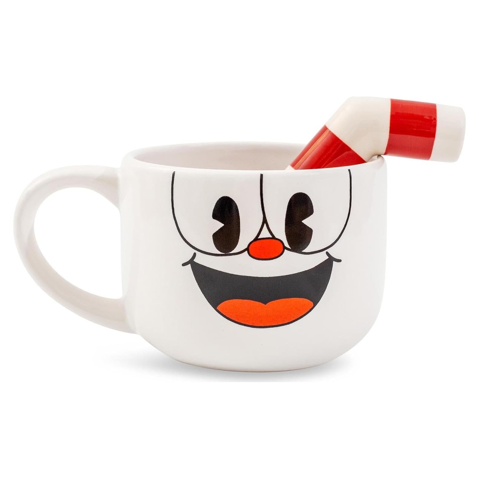 Taza de Cerámica Toynk Cuphead con Popote 590 ml