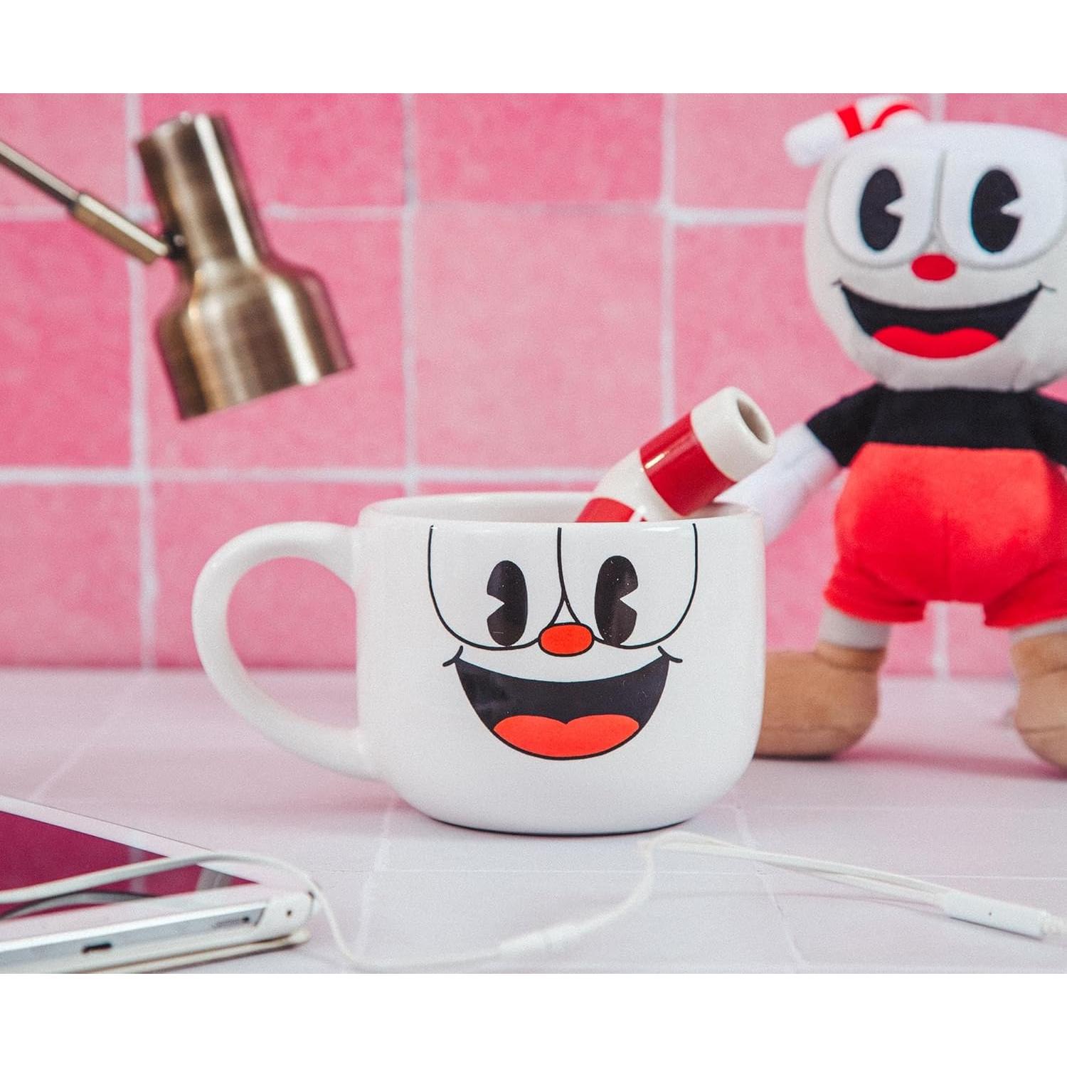 Taza de Cerámica Toynk Cuphead con Popote 590 ml