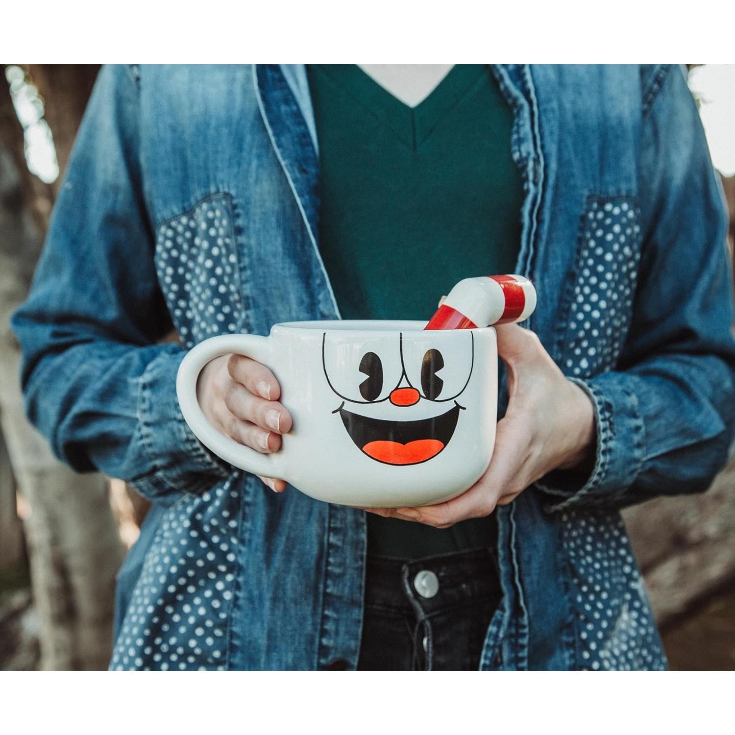 Taza de Cerámica Toynk Cuphead con Popote 590 ml