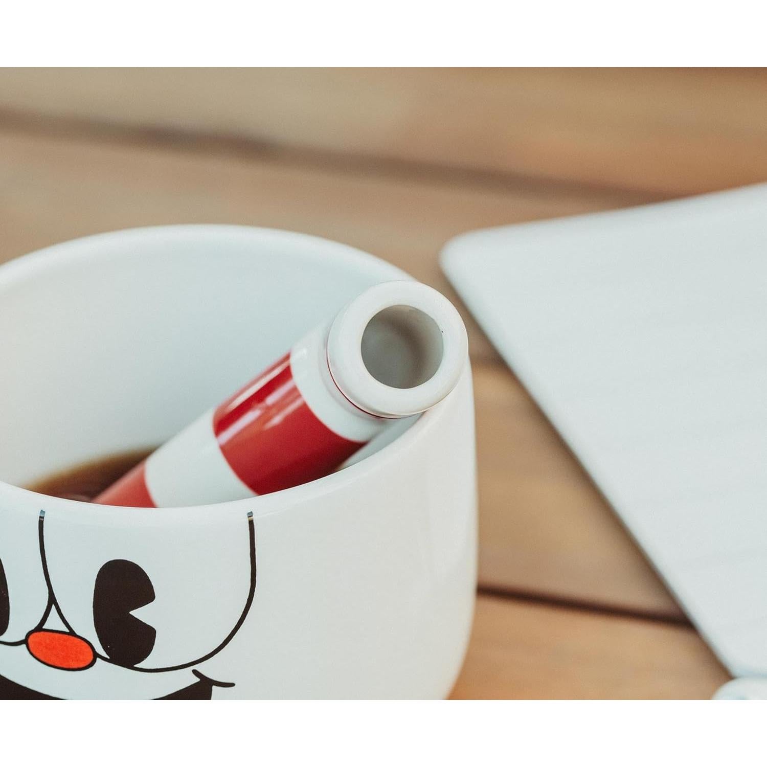 Taza de Cerámica Toynk Cuphead con Popote 590 ml