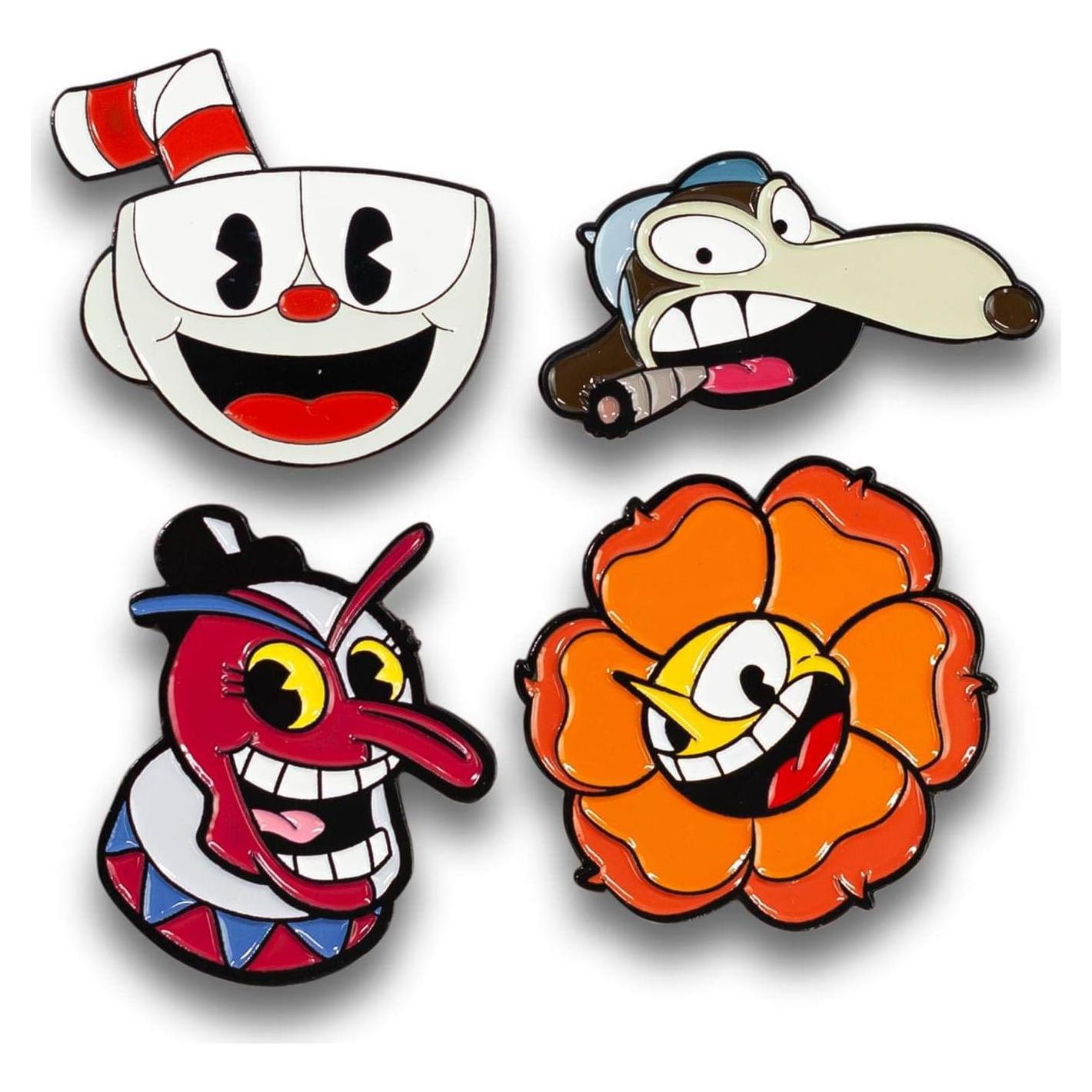 Set de Pines de Esmalte Cuphead Just Funky 4 Piezas