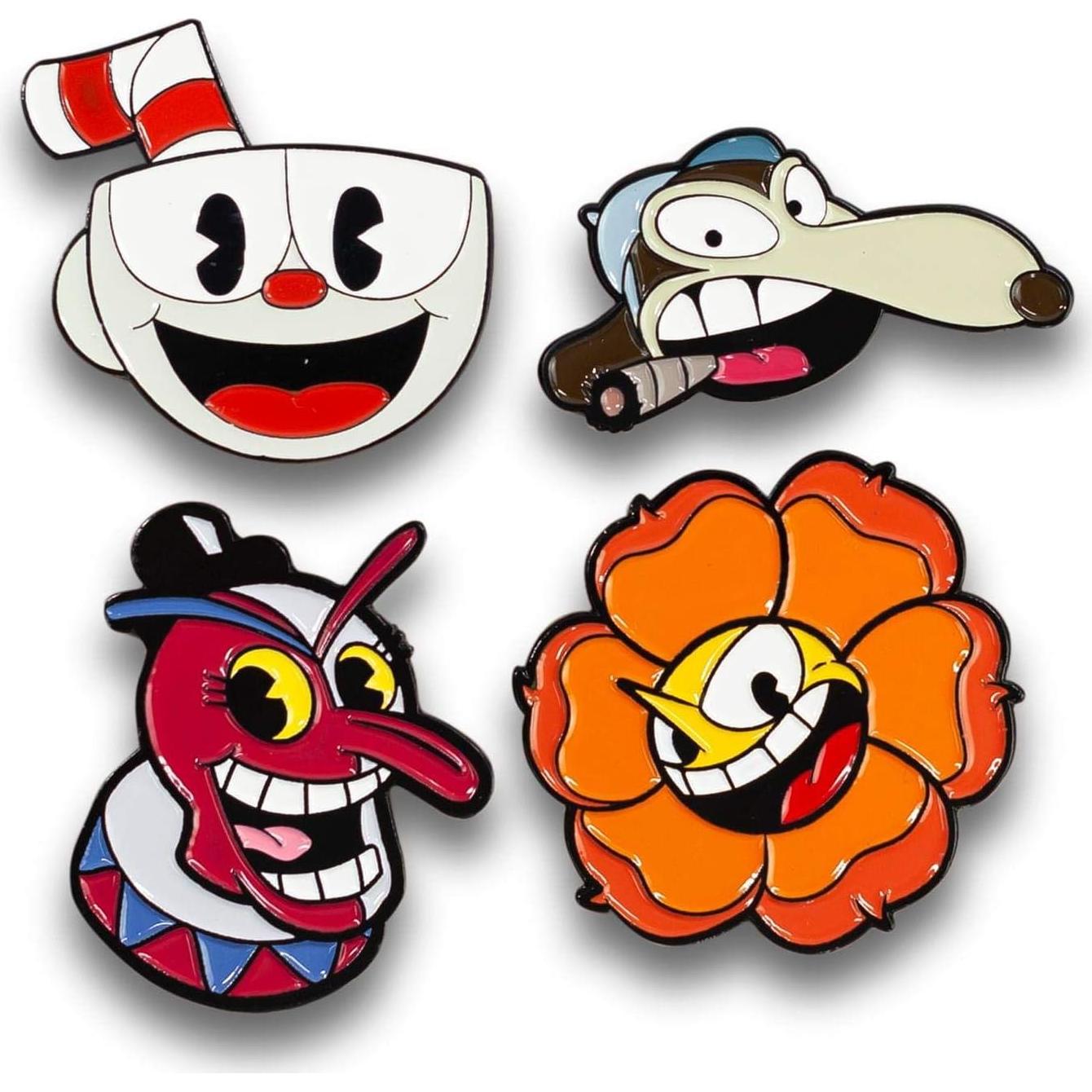 Set de Pines de Esmalte Cuphead Just Funky 4 Piezas