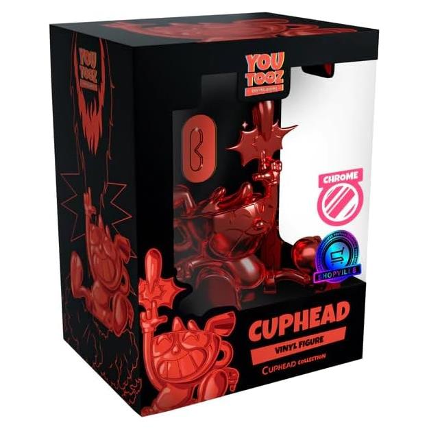 Figura de Vinilo Cuphead Rojo Cromado Youtooz 11.43 cm Limitada