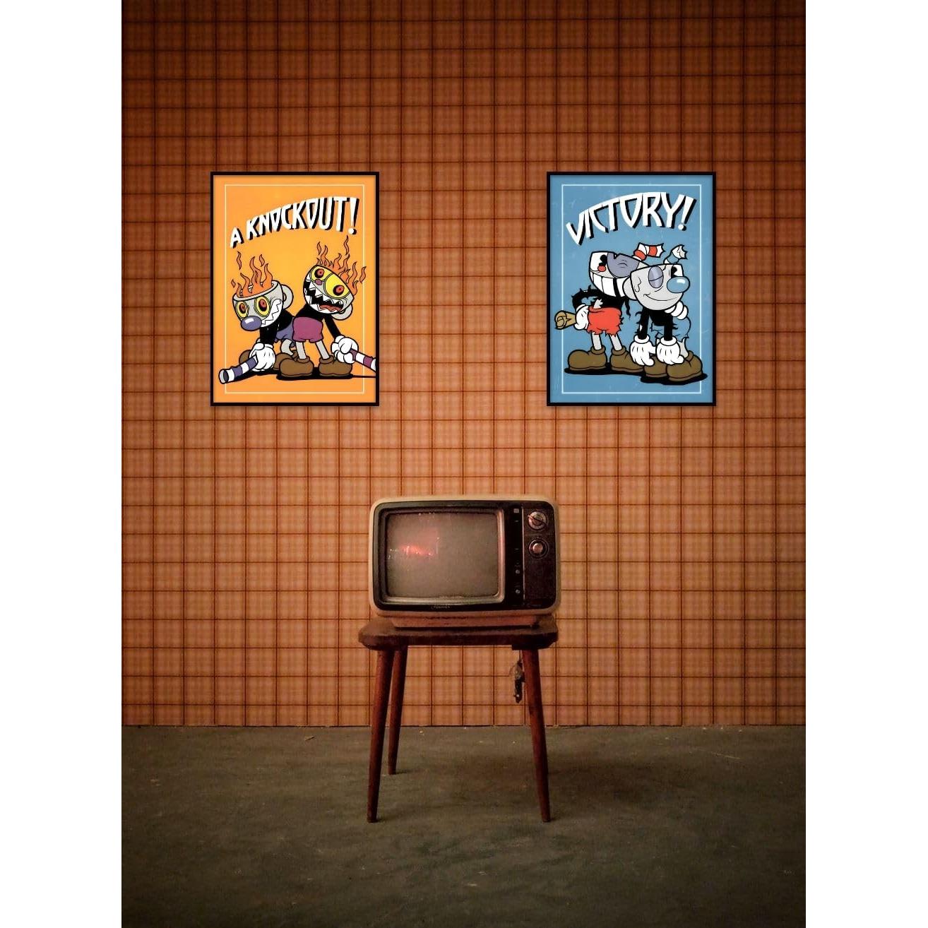 Set de 3 Pósters de Cuphead - Ouroboros Arte y Diseño - 20.32x25.4 cm