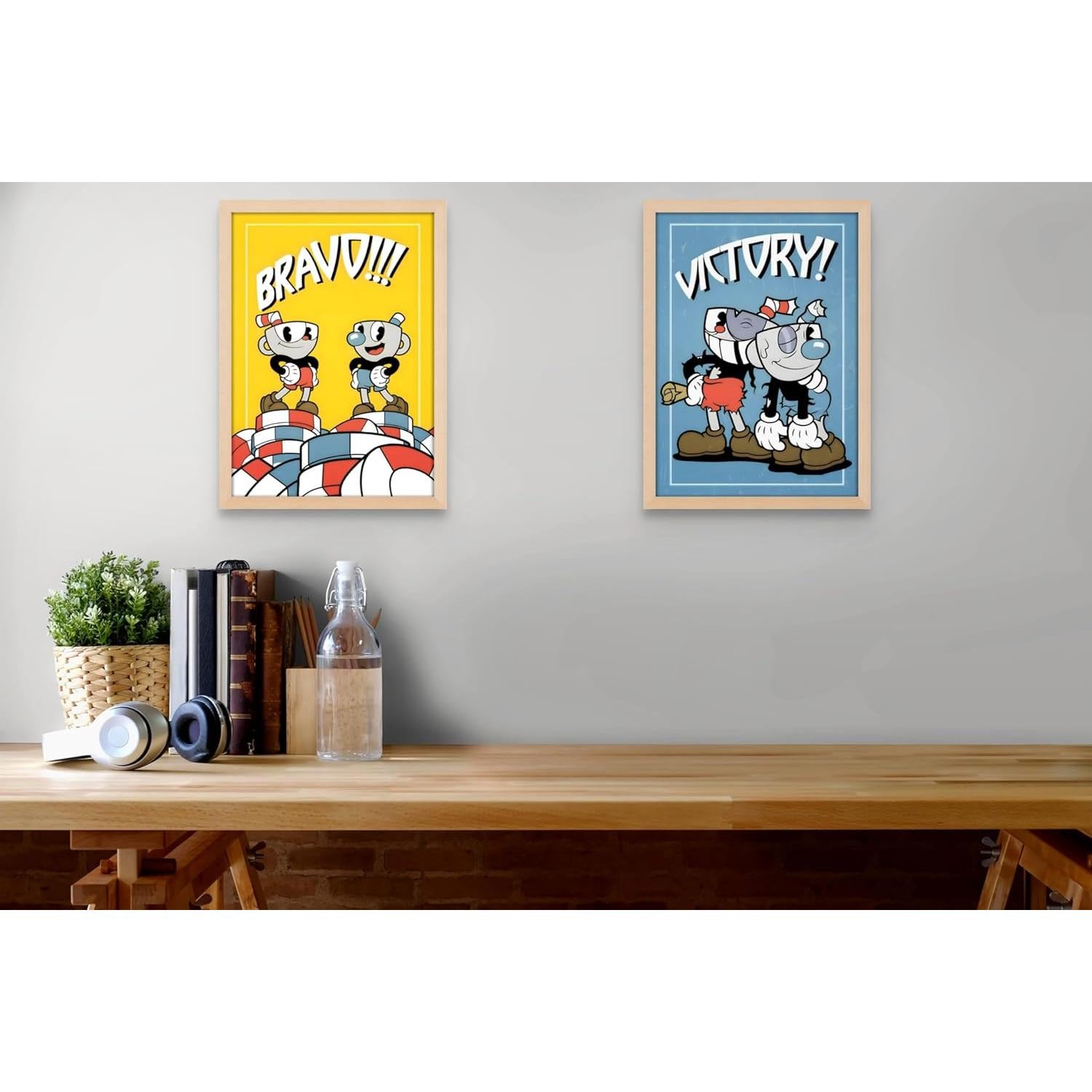 Set de 3 Pósters de Cuphead - Ouroboros Arte y Diseño - 20.32x25.4 cm