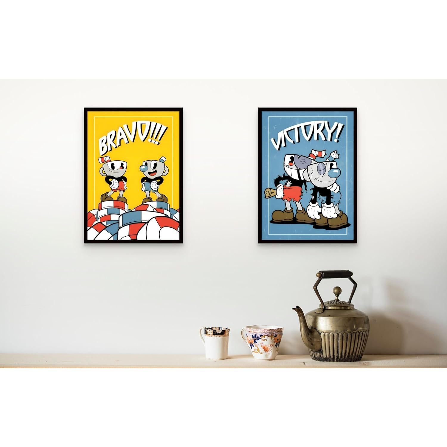 Set de 3 Pósters de Cuphead - Ouroboros Arte y Diseño - 20.32x25.4 cm