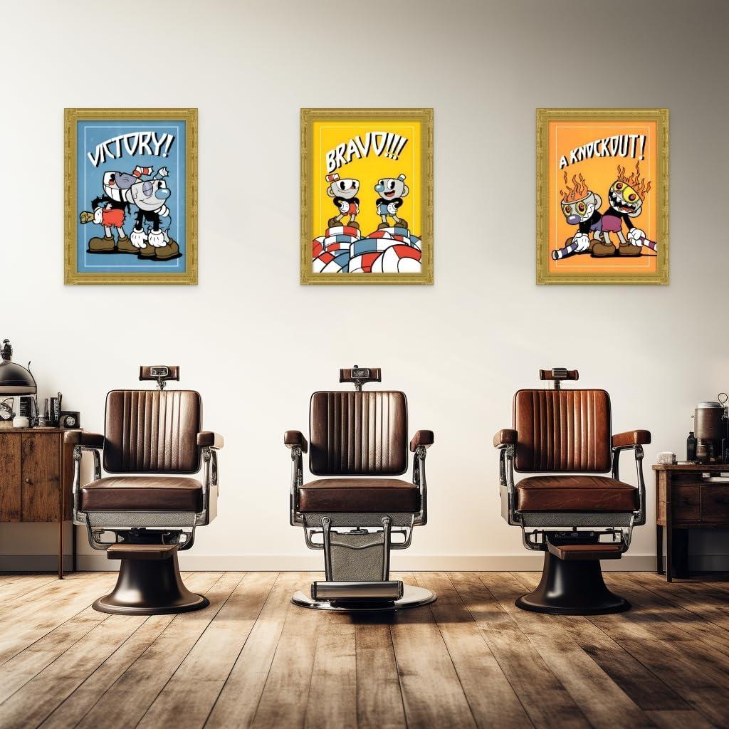 Set de 3 Pósters de Cuphead - Ouroboros Arte y Diseño - 20.32x25.4 cm