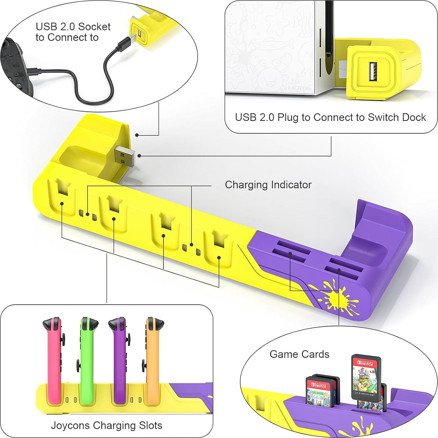 Estación de Carga Joycon Nintendo Switch OLED Splatoon 3