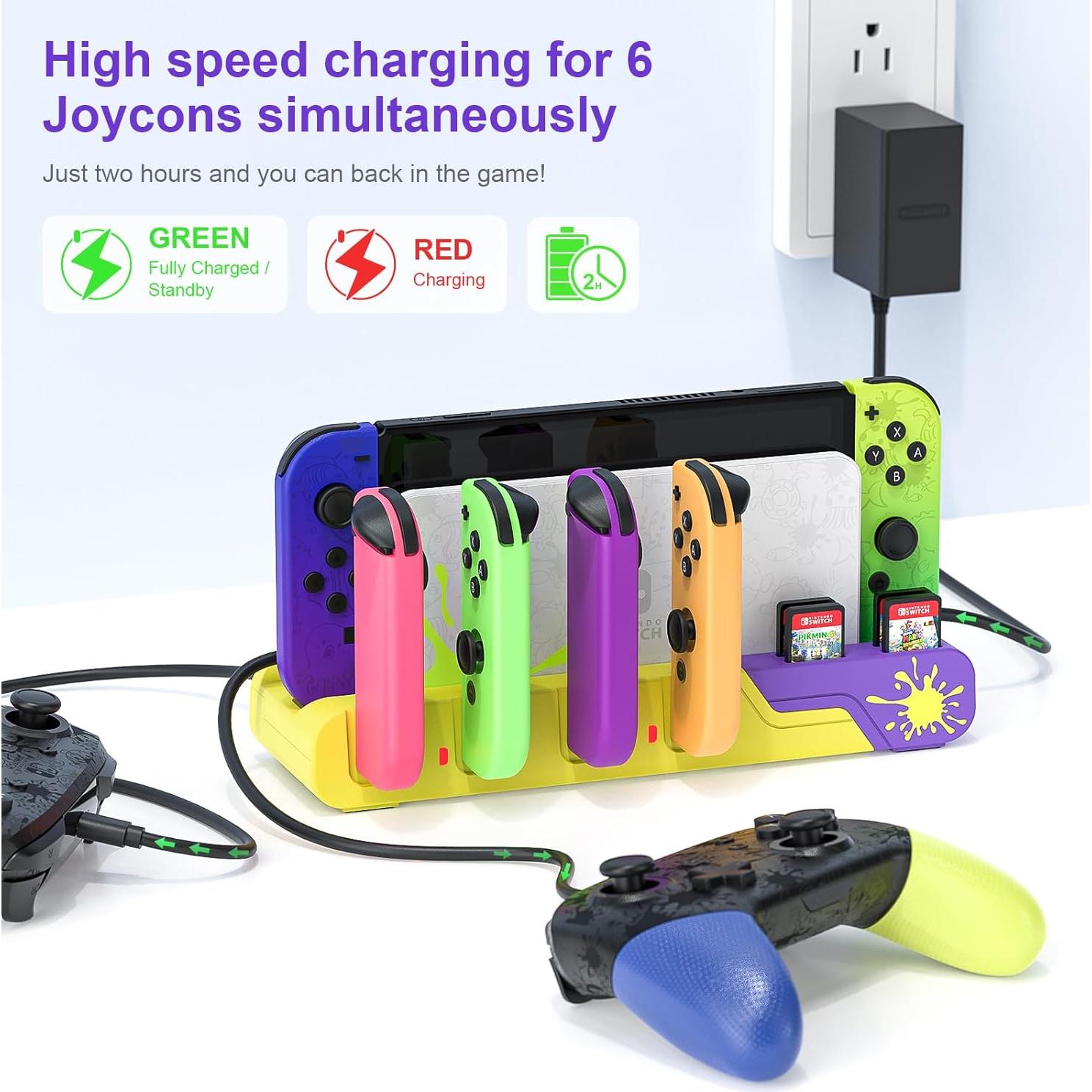 Estación de Carga Joycon Nintendo Switch OLED Splatoon 3