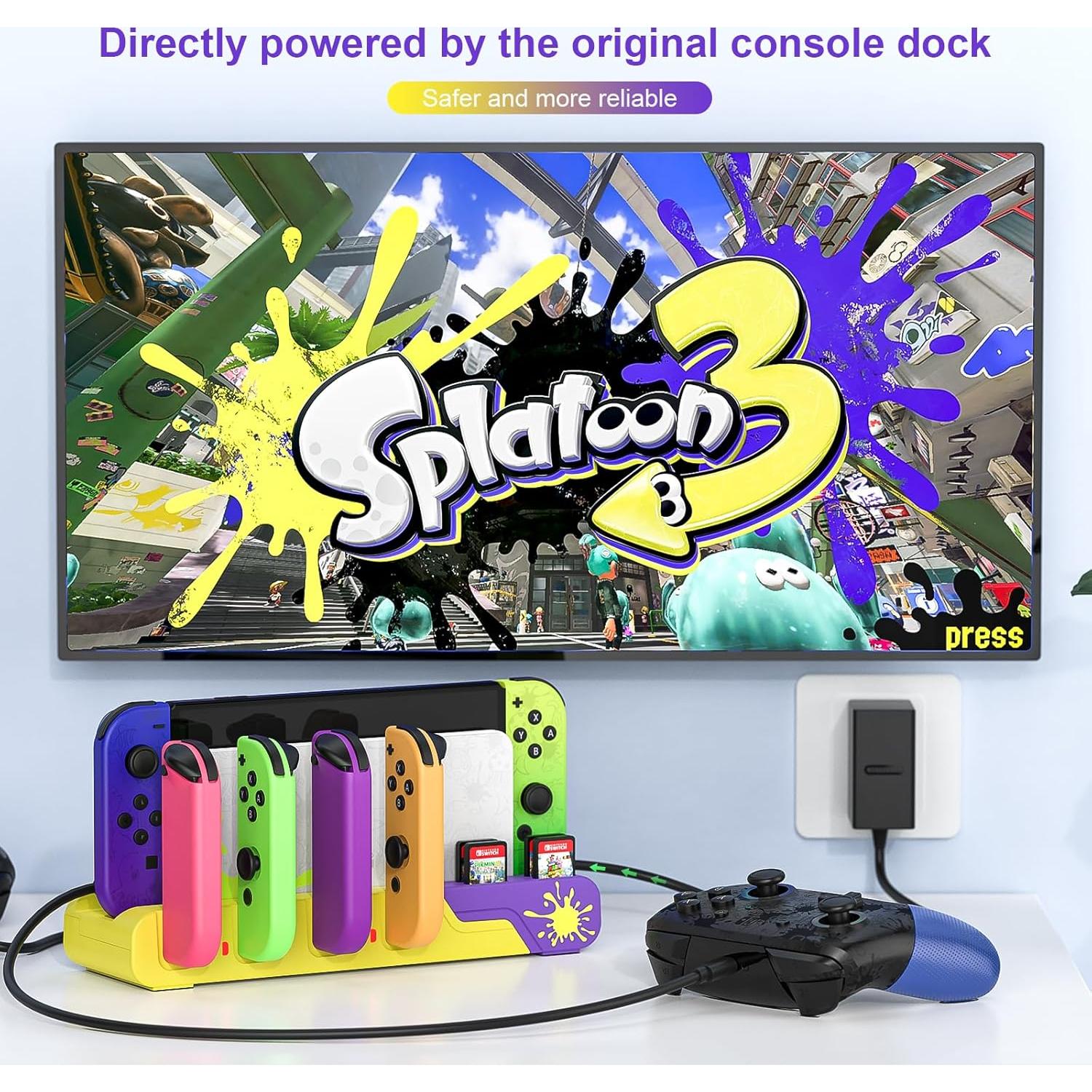 Estación de Carga Joycon Nintendo Switch OLED Splatoon 3
