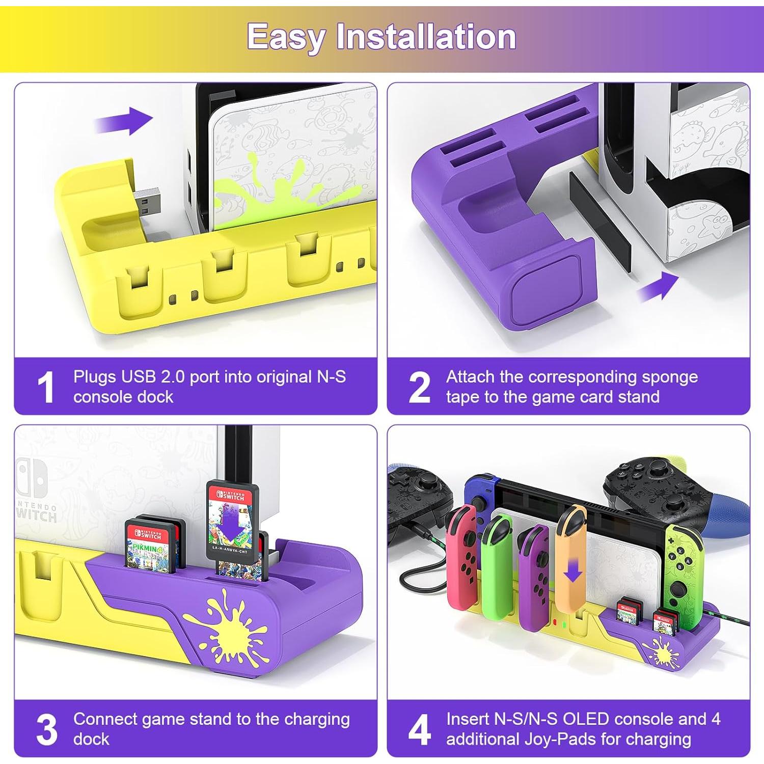 Estación de Carga Joycon Nintendo Switch OLED Splatoon 3