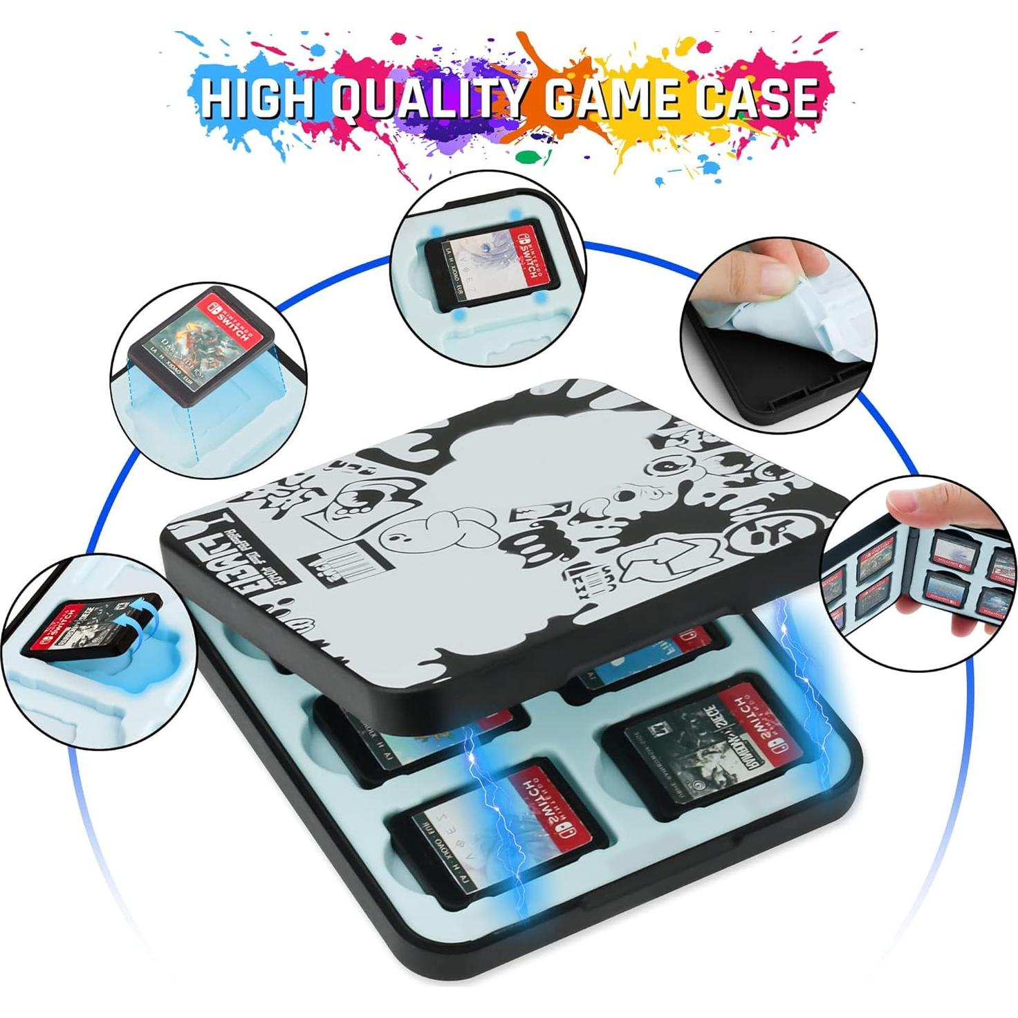 Funda de Transporte Dura RHOTALL Azul para Nintendo Switch